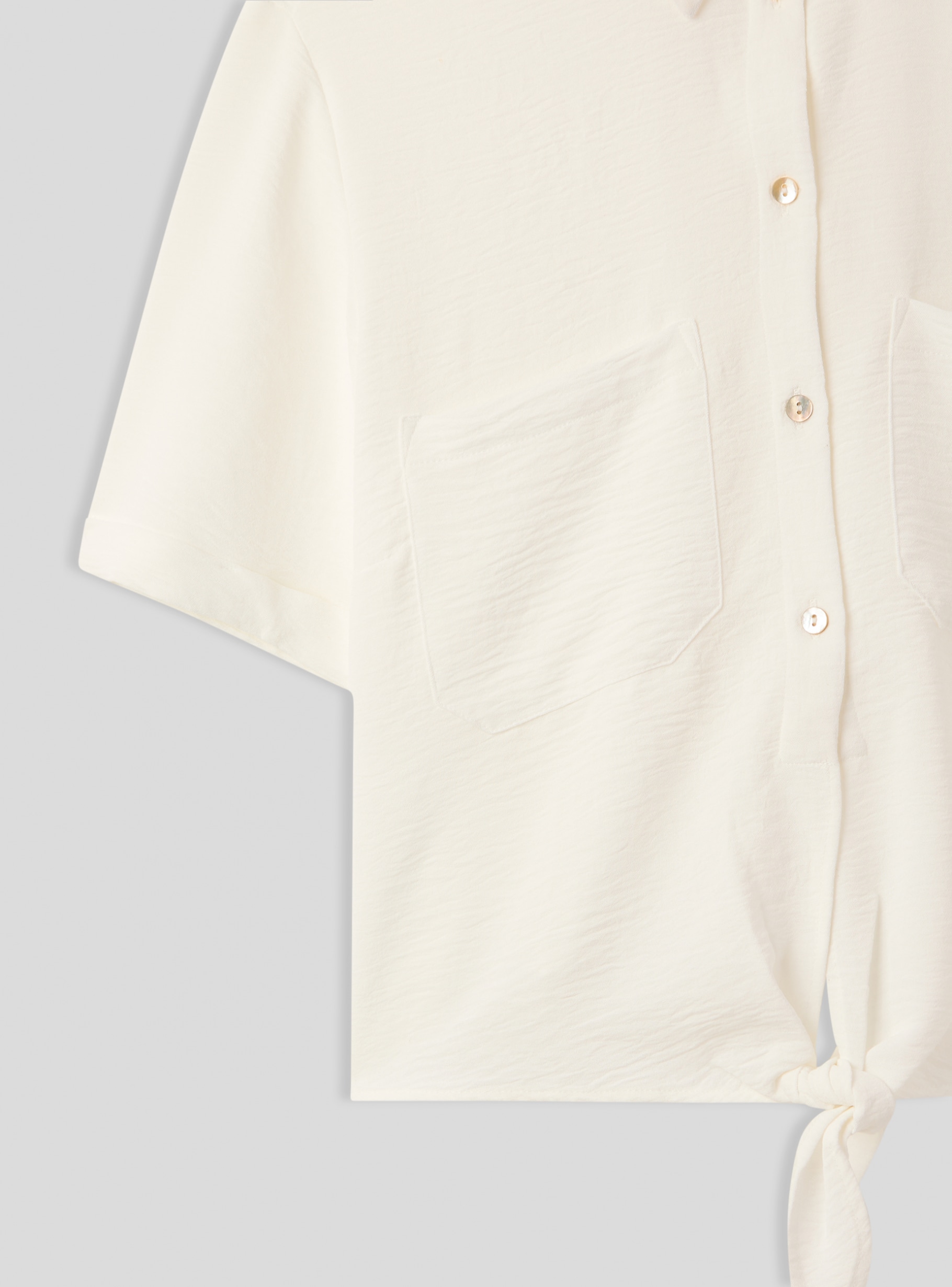 SEEALL◆knot top/長袖ブラウス/36/コットン/WHT/SAW41 TP302 SEEALL(シーオール) / knot top/長袖ブラウス/36/コットン/WHT