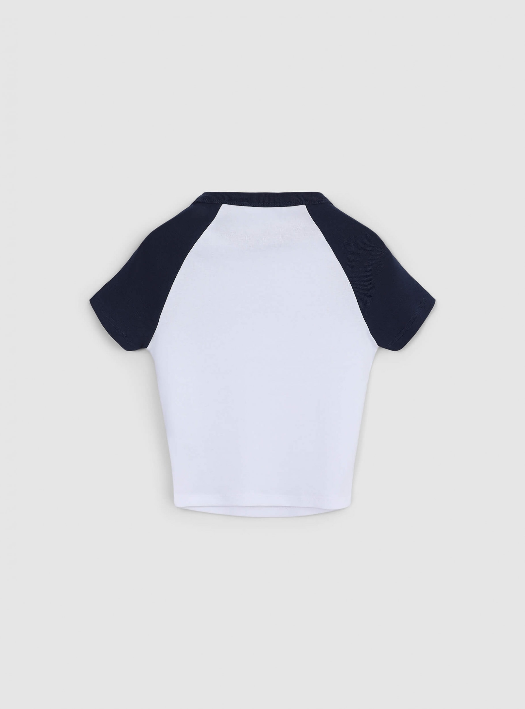 Var blue dark Crop raglan T-shirt with college print - Buy