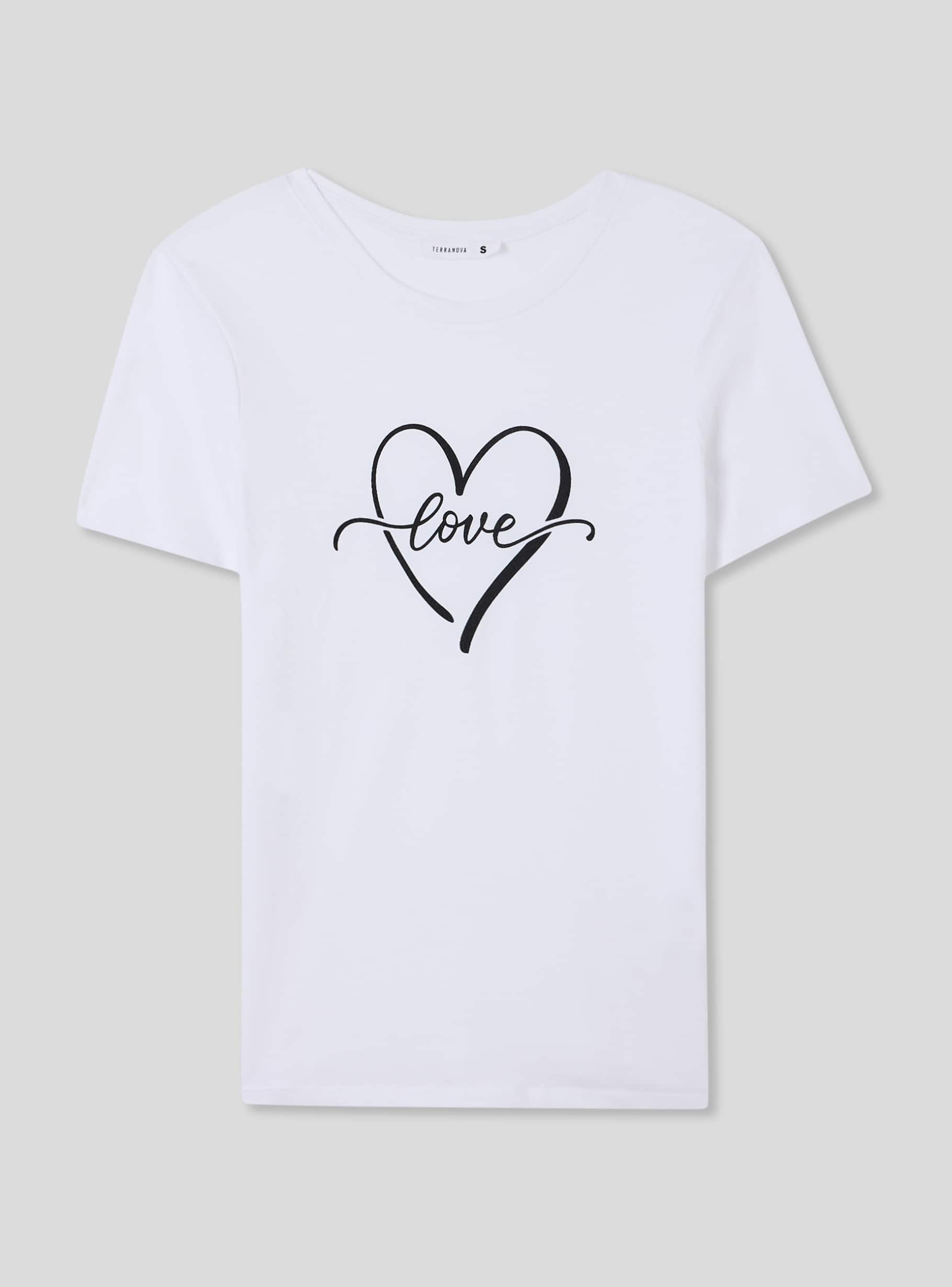 Optical white 'Heart print T-shirt with writing' - Buy