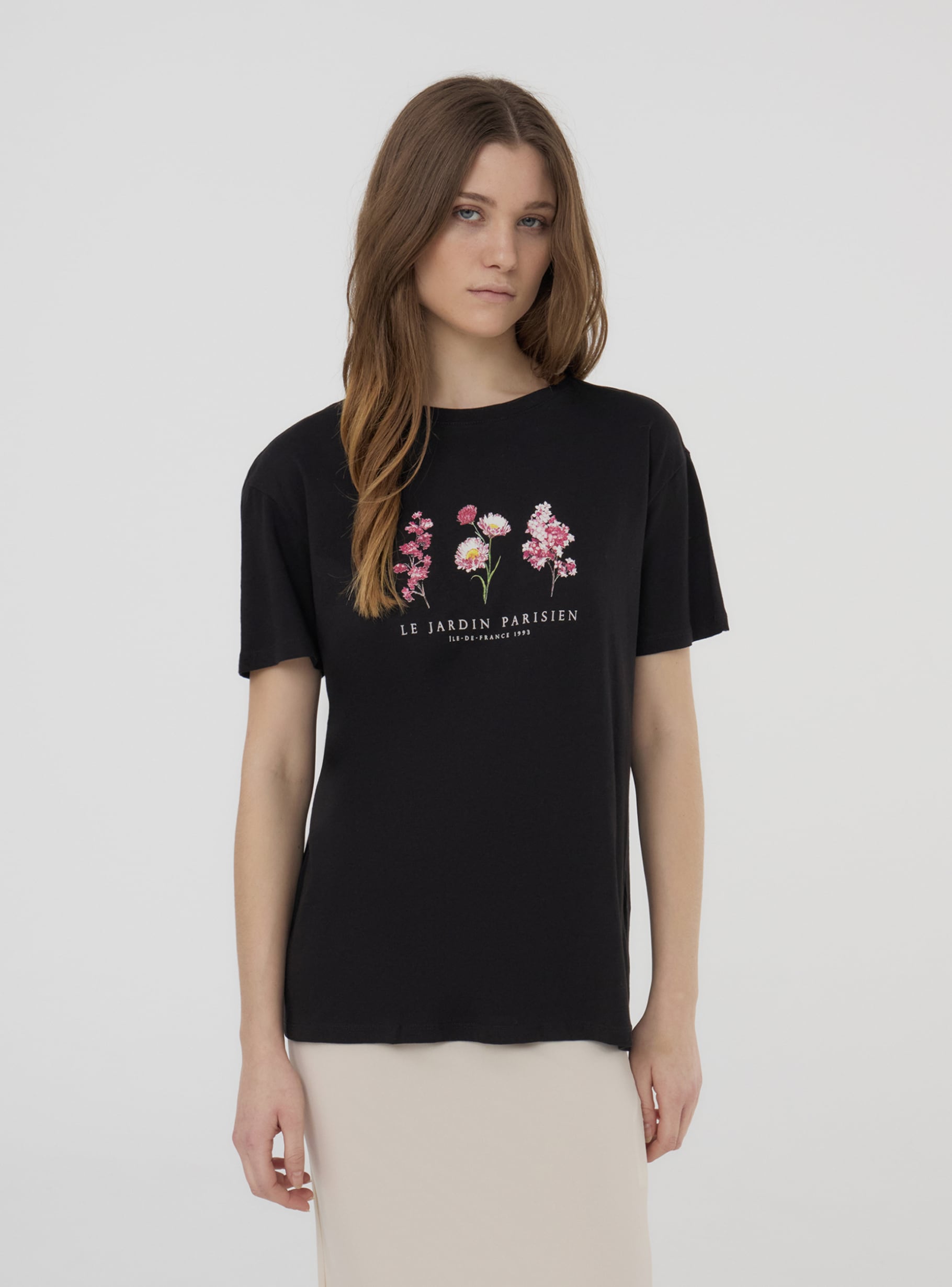 トップス Y's girl&flower print design t-shirts vintage-flower-drawing-lily-