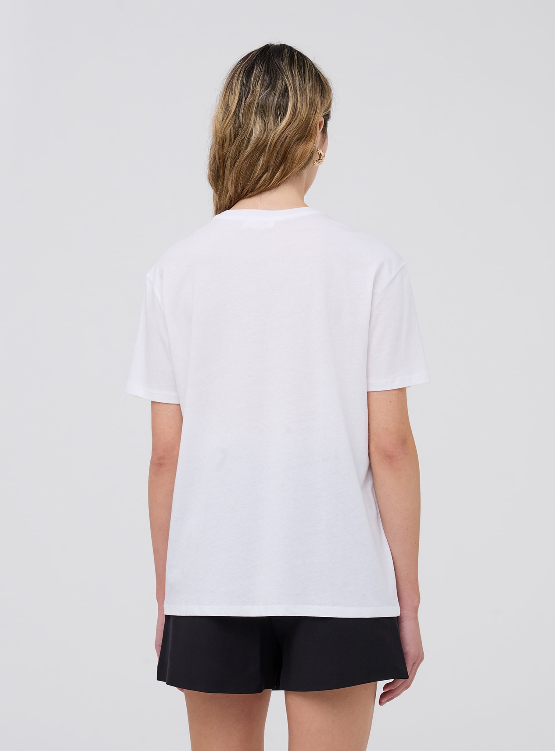 Optical white Wide T-shirt with side embroidery - Buy Online