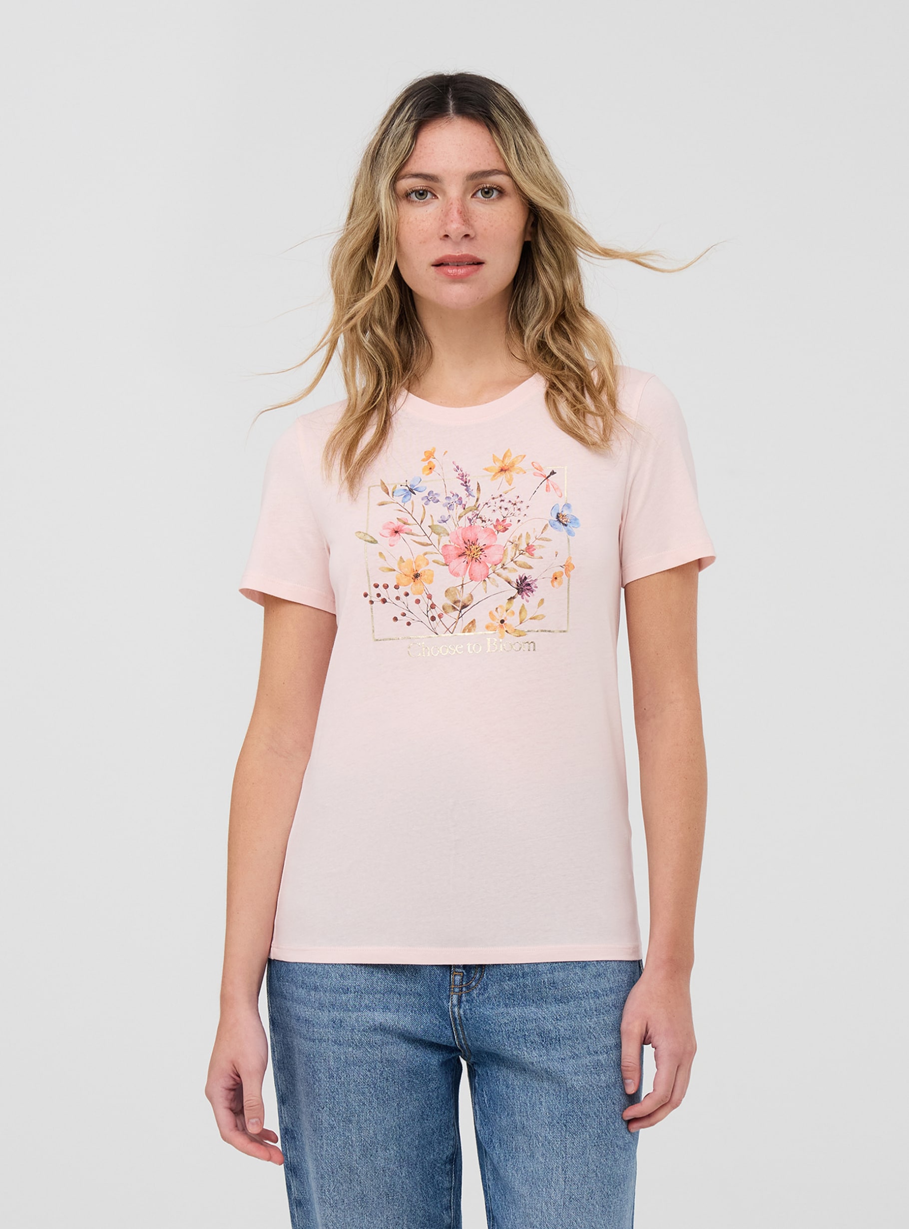 Pink light Floral print T-shirt - Buy Online | Terranova