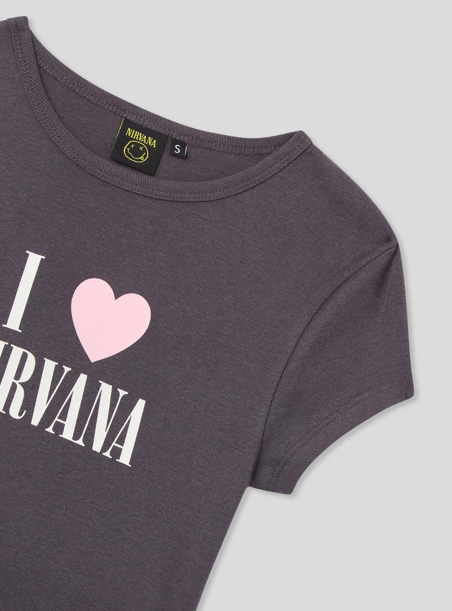 Antracite Nirvana® printed crop T-shirt - Buy Online | Terranova