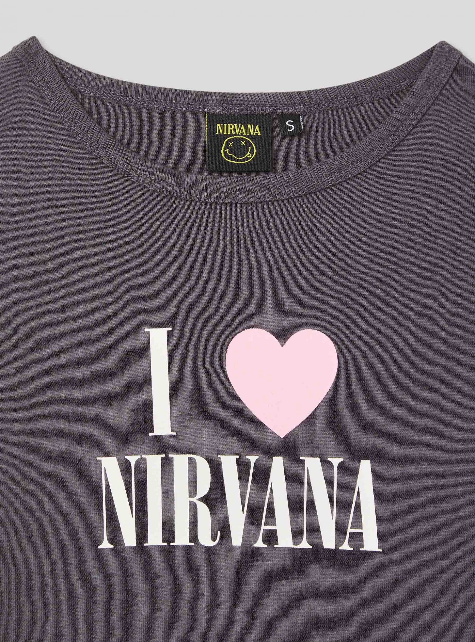 Antracite Nirvana® printed crop T-shirt - Buy Online | Terranova