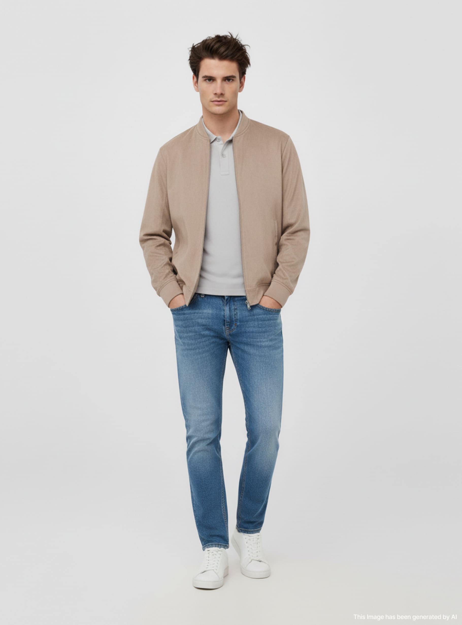 Ice Suede-like bomber jacket Buy Online Terranova - Main Image