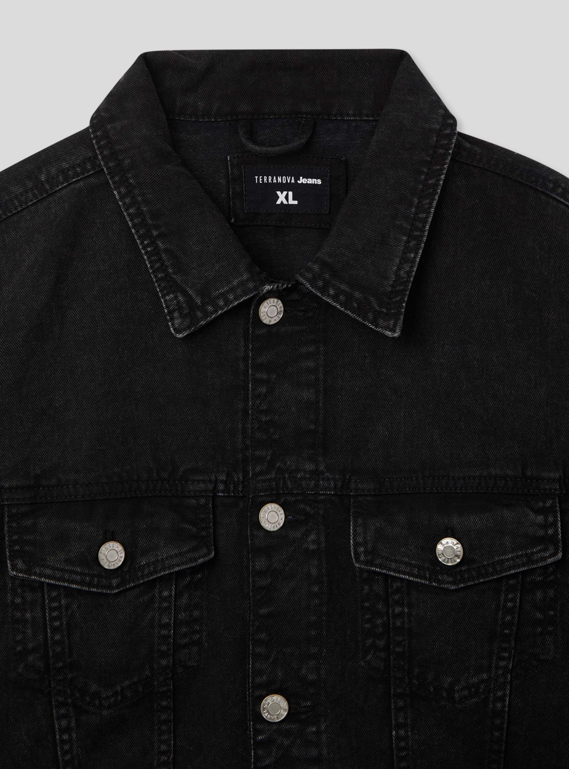 denim black Denim jacket with pockets Buy Online Terranova