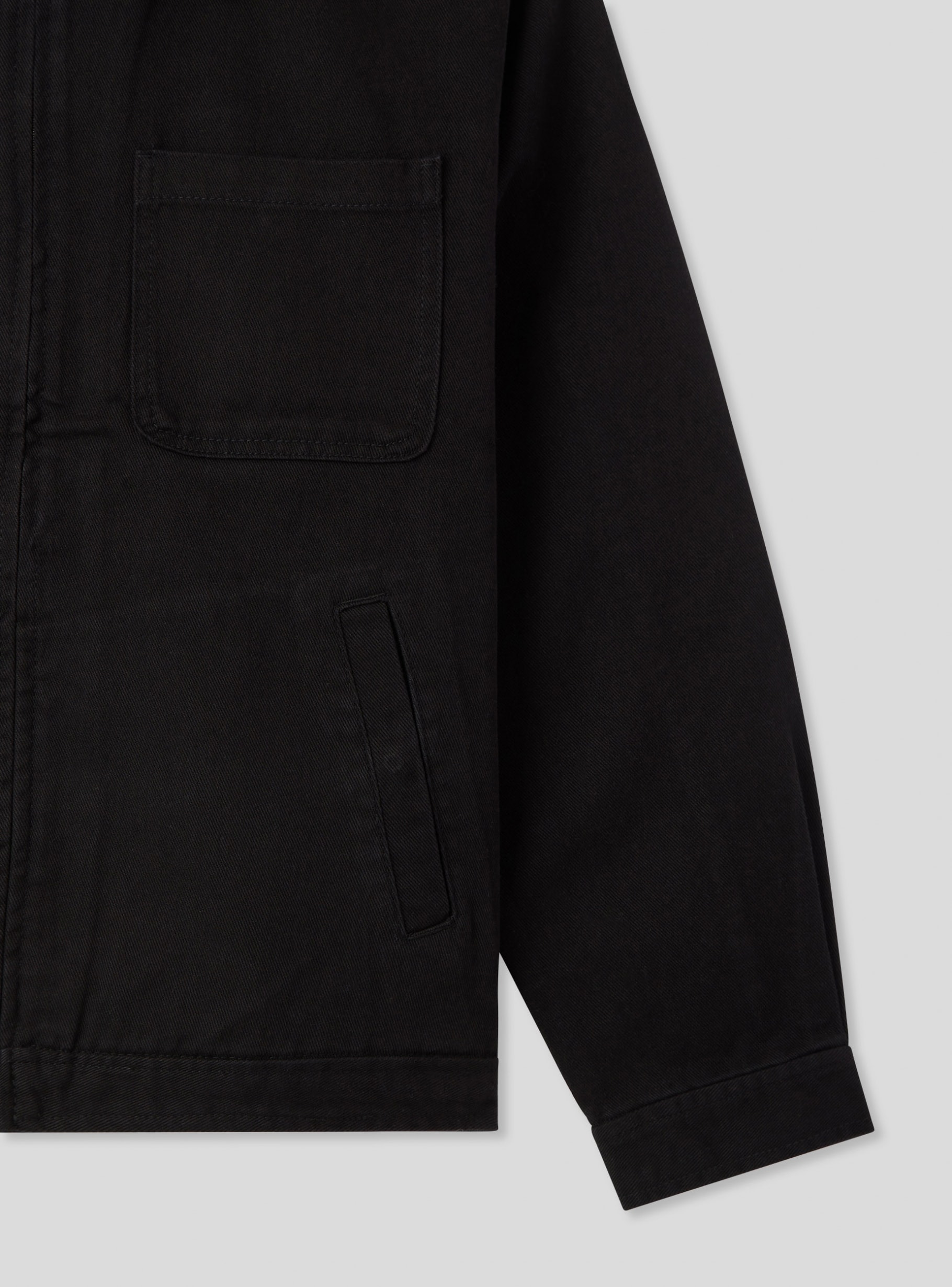 Black Denim jacket with zip - Buy Online | Terranova