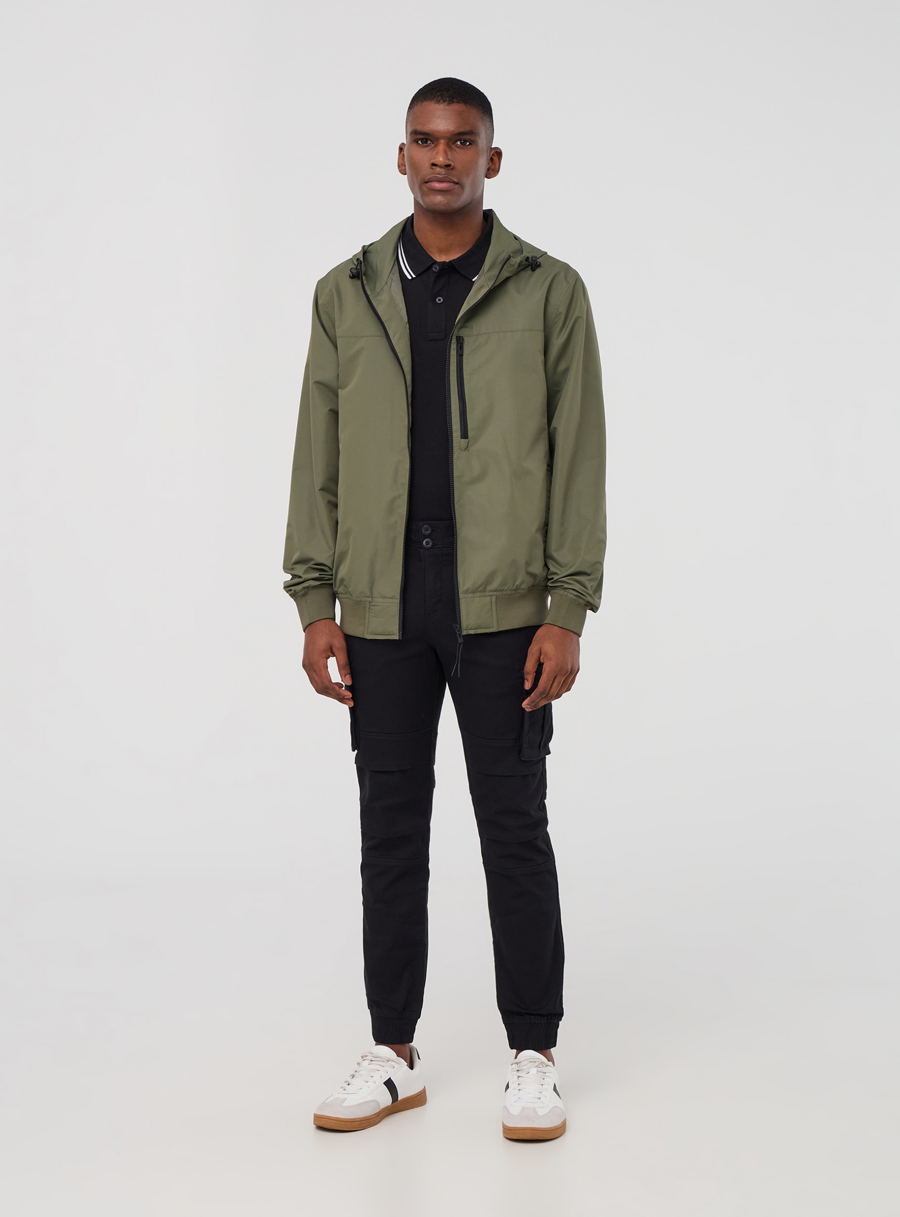 Sage Lightweight waterproof nylon jacket with hood - Buy