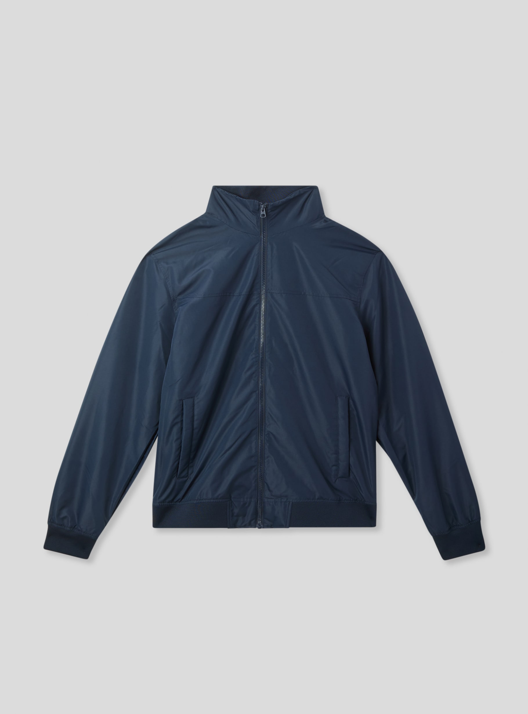 Blue navy Lightweight nylon jacket without hood - Buy Online Blue navy Lightweight nylon jacket without hood - Buy Online
