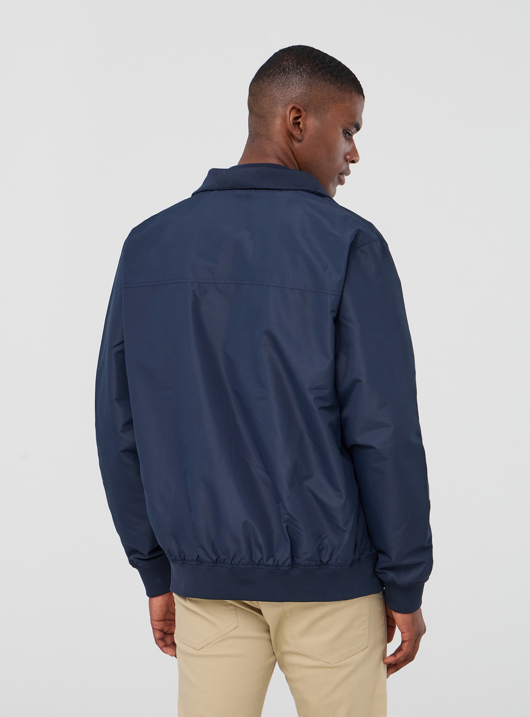 Blue navy Lightweight nylon jacket without hood - Buy Online Blue navy Lightweight nylon jacket without hood - Buy Online