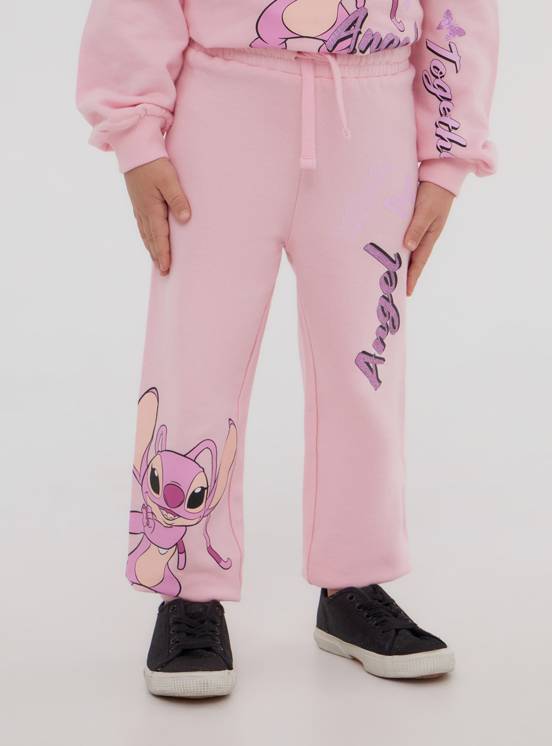 ●PALE JADE● 25SS Pink Stitches Sweatsuit Pants Pink Tracksuit trousers with Stitch® Angel - Buy Online