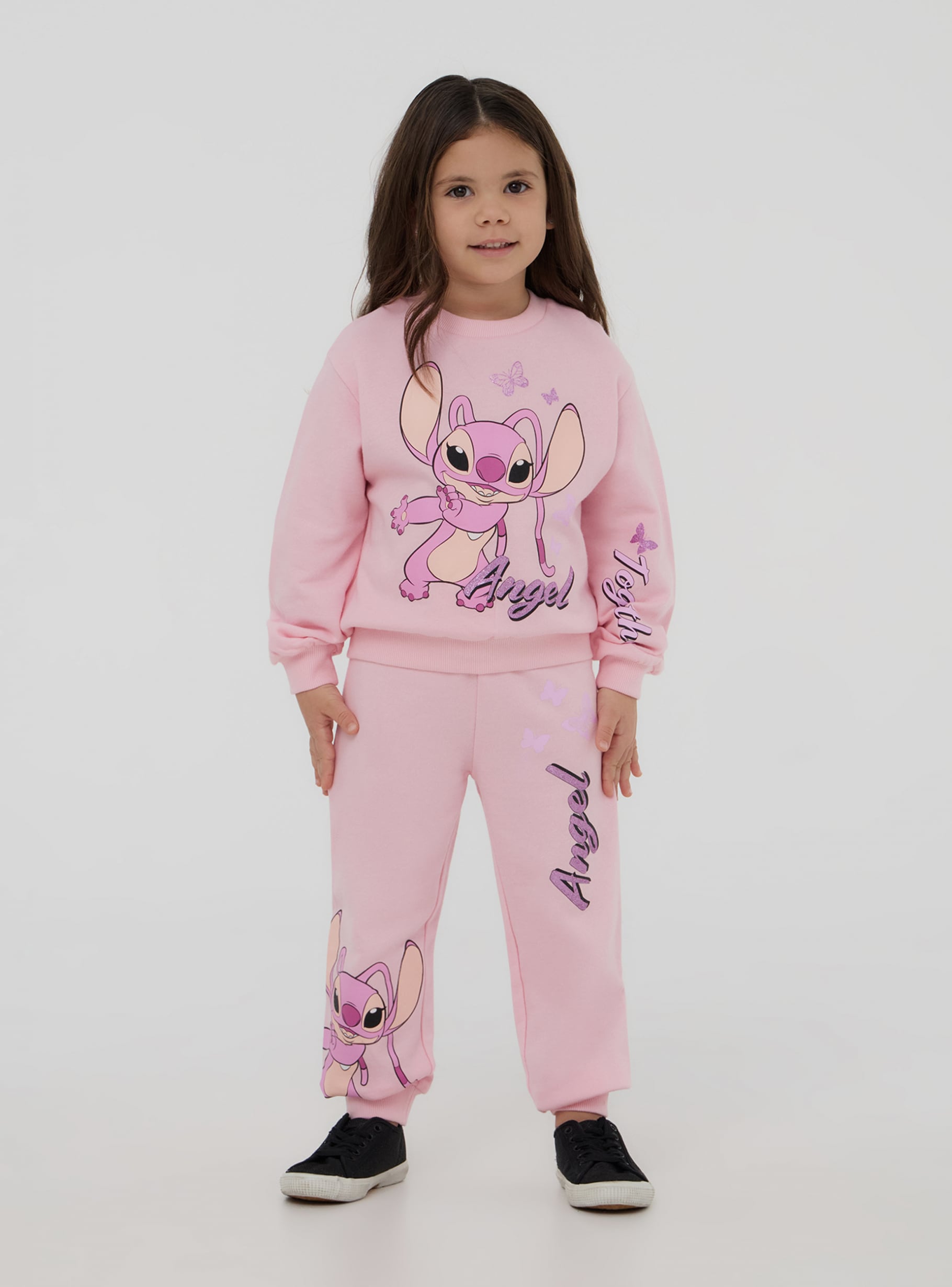 Lehká mikina bez kapuce s potiskem Angel od Stitch® v barvě