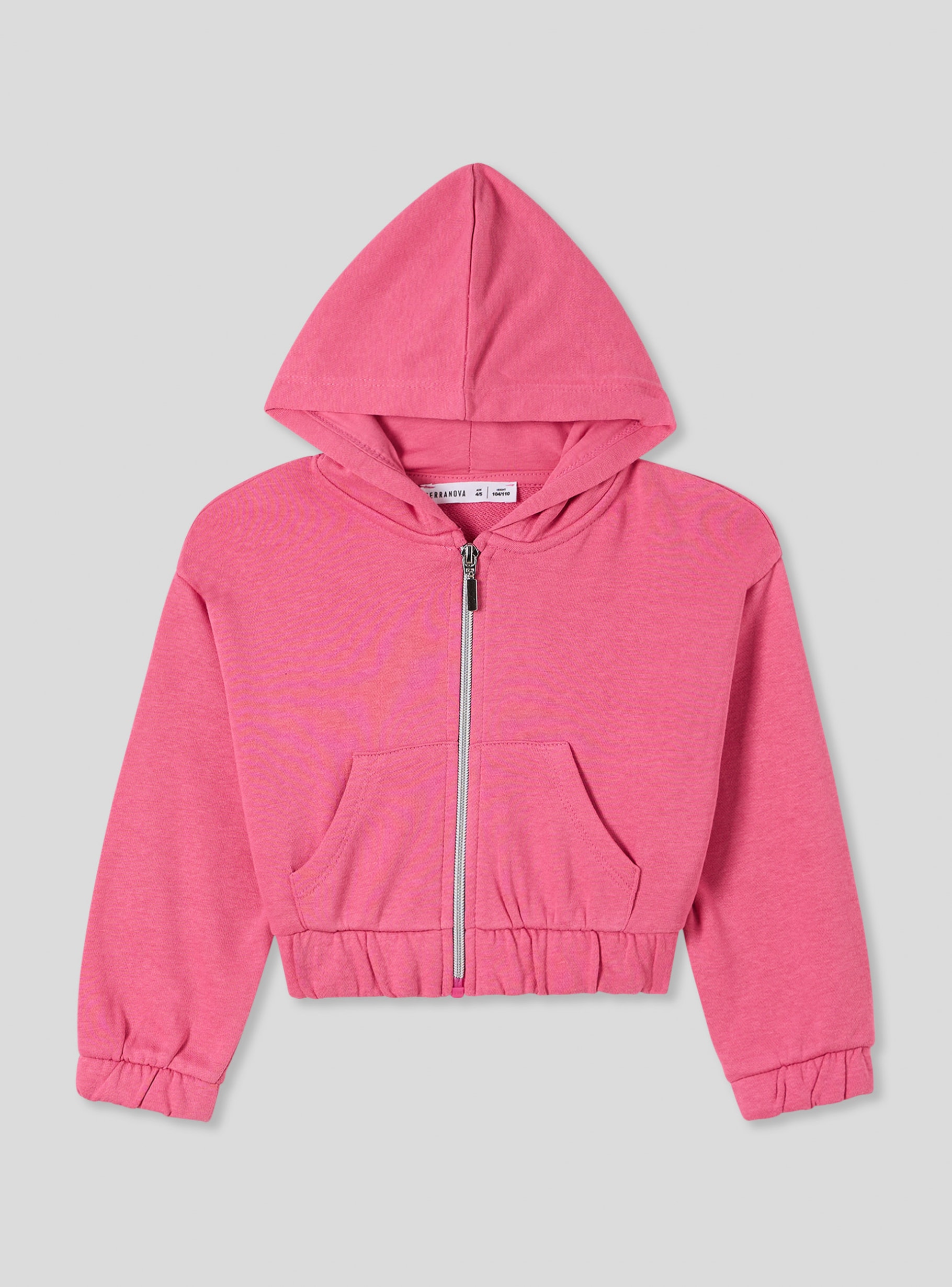 Fuxia Lightweight cropped sweatshirt with zip and hood - Buy