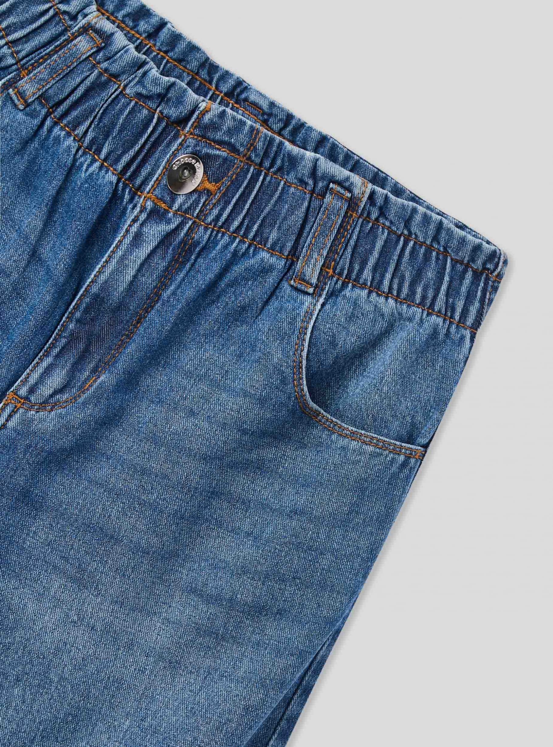 TWNのRegister Balloon Denim Pants Var middle blue denim Balloon paperbag jeans with rips - Buy