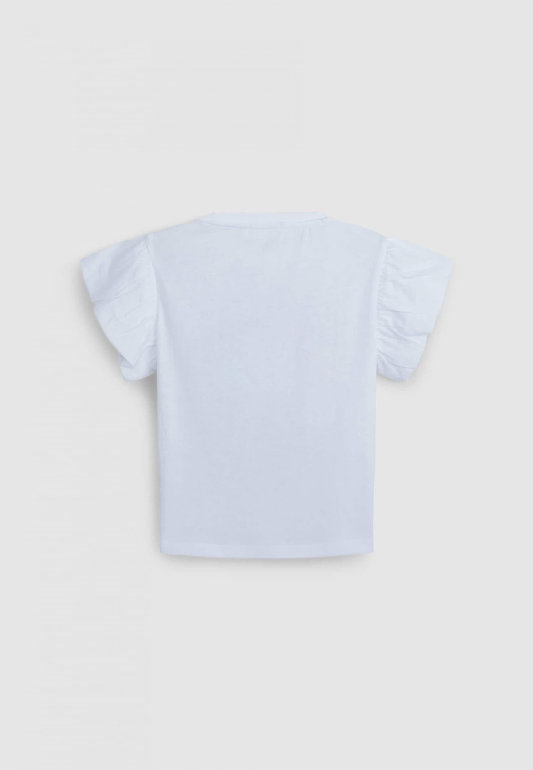 Optical white Unicorn print T-shirt with glitter and tulle