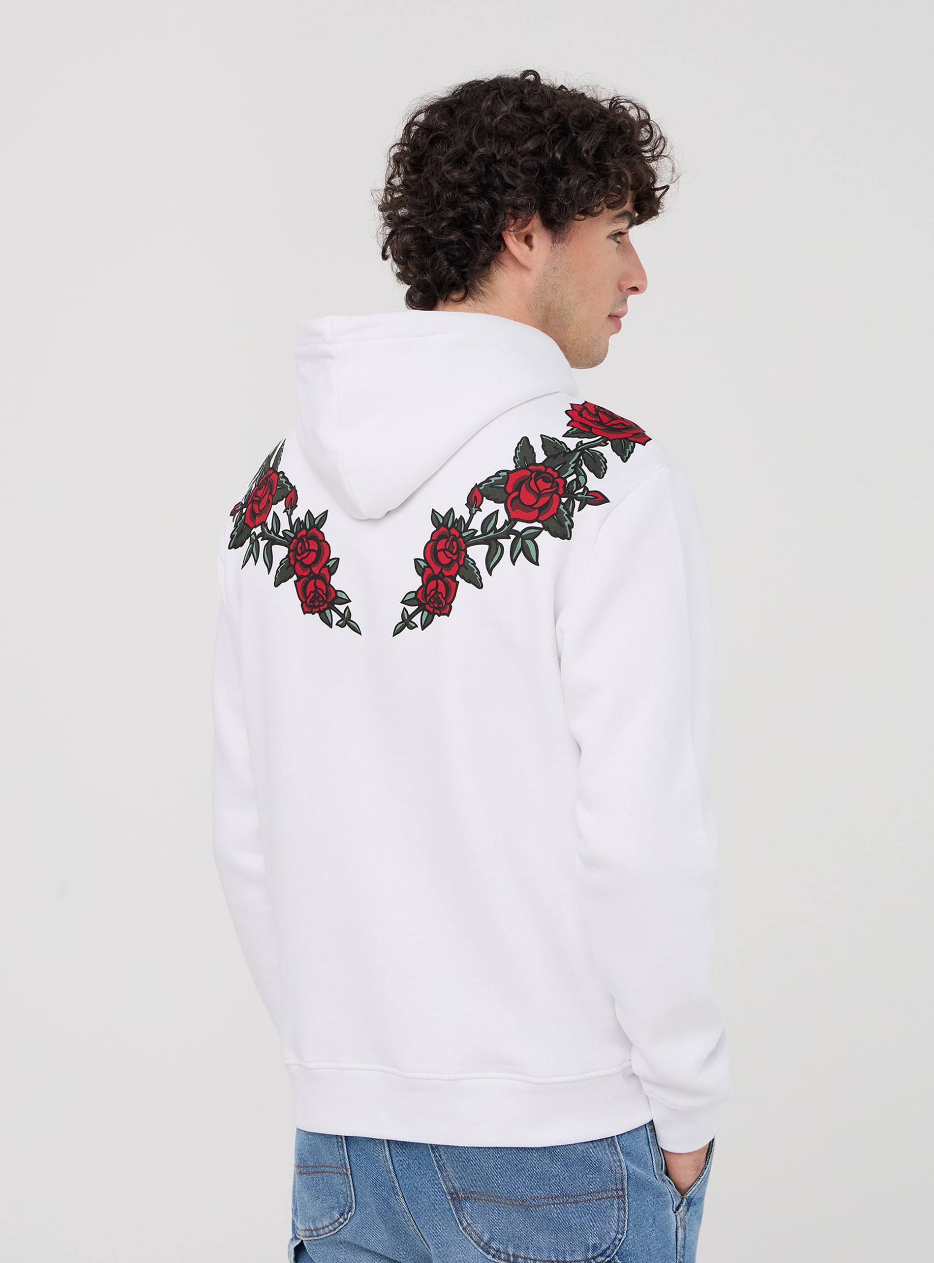 White floral hoodie hot sale