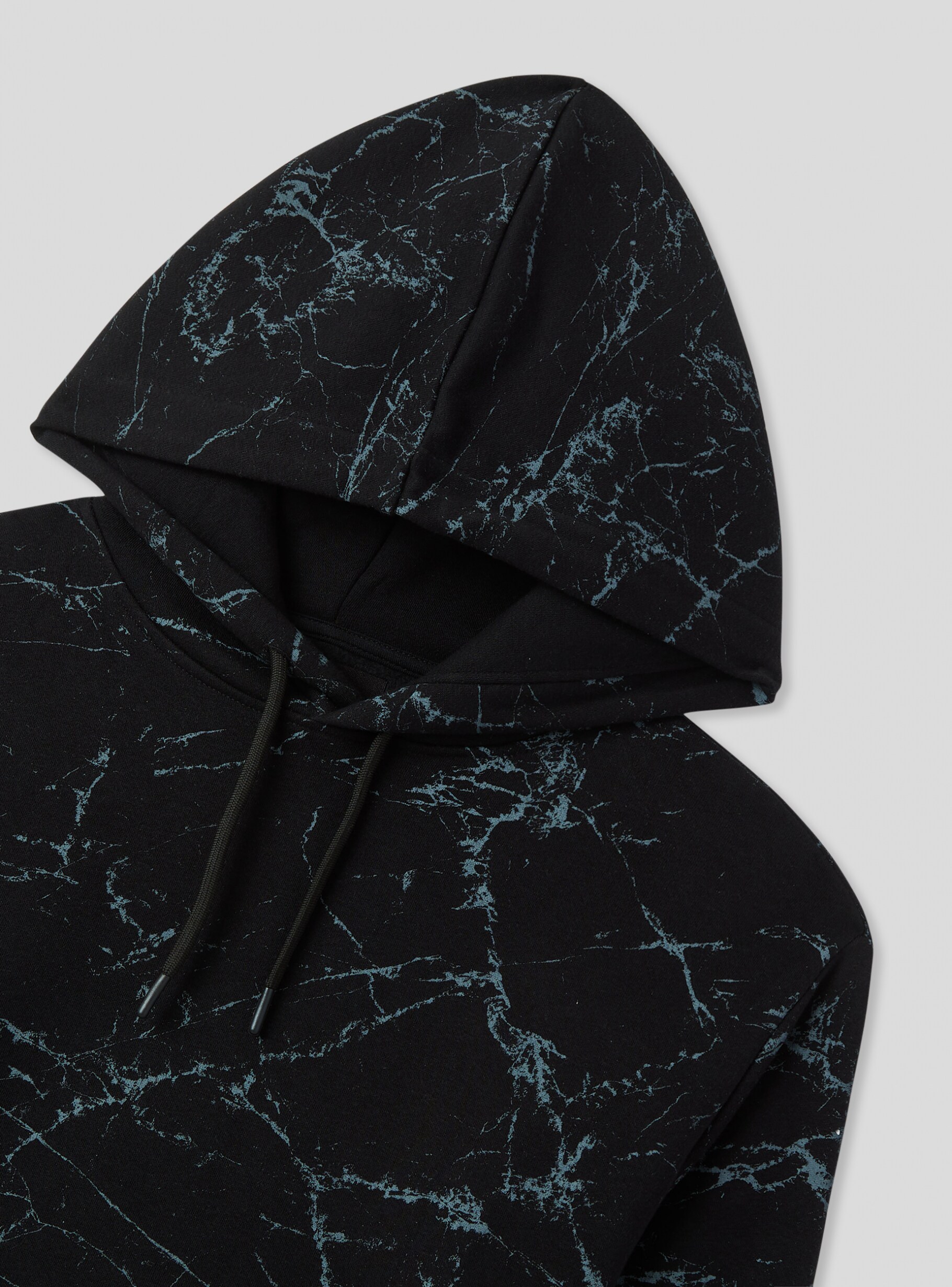 Var black Oversized marble print hoodie Buy Online Terranova