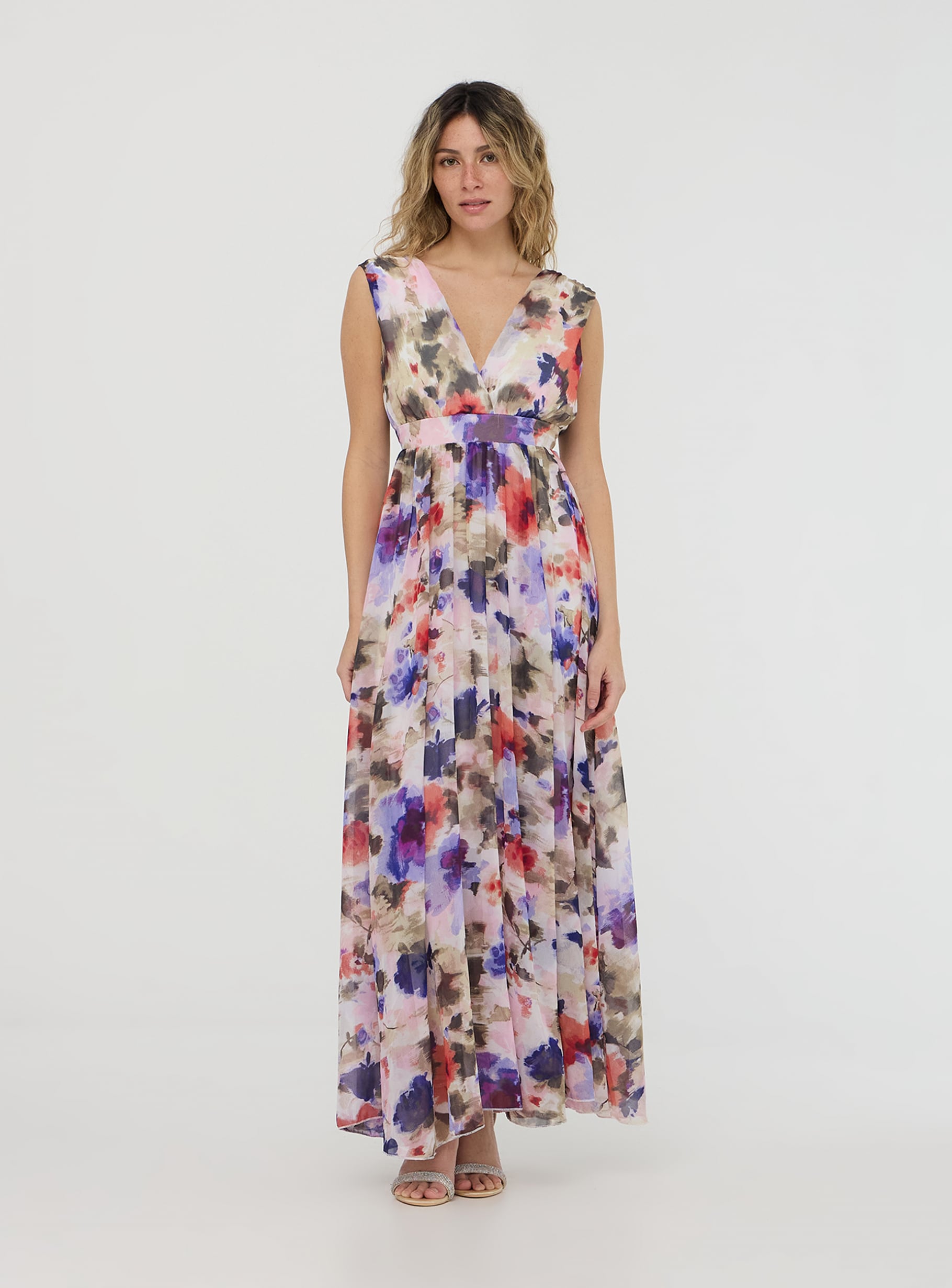 Abito Lungo Vestiti Bianchi Con Fiori Vestito Lungo Con Fiori