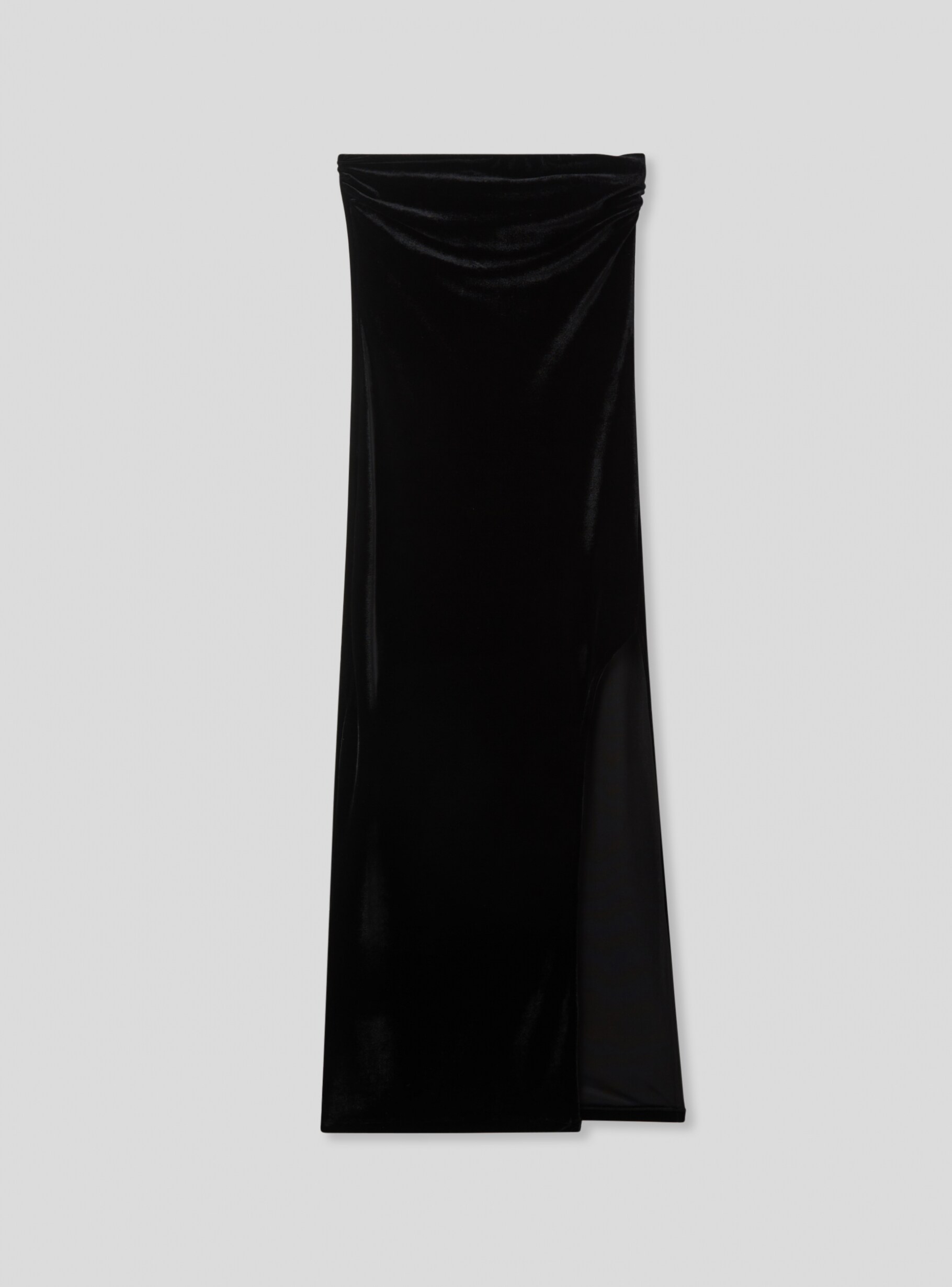 Black Long velvet bandeau dress - Buy Online | Terranova