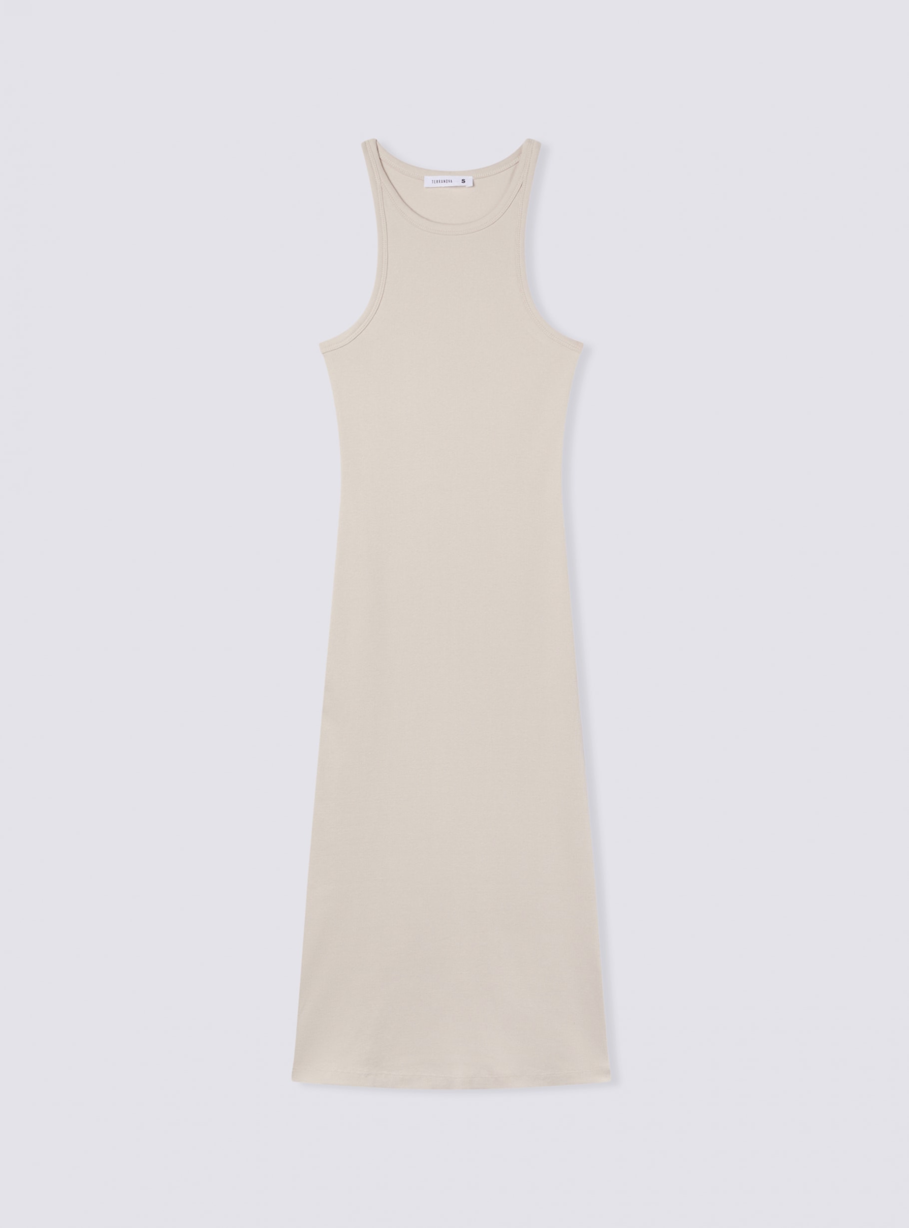 ワンピースその他 [SOMEWHEREBUTTER] HALTER NECK LONG DRESS Pearl grey Long dress with halter neckline - Buy Online