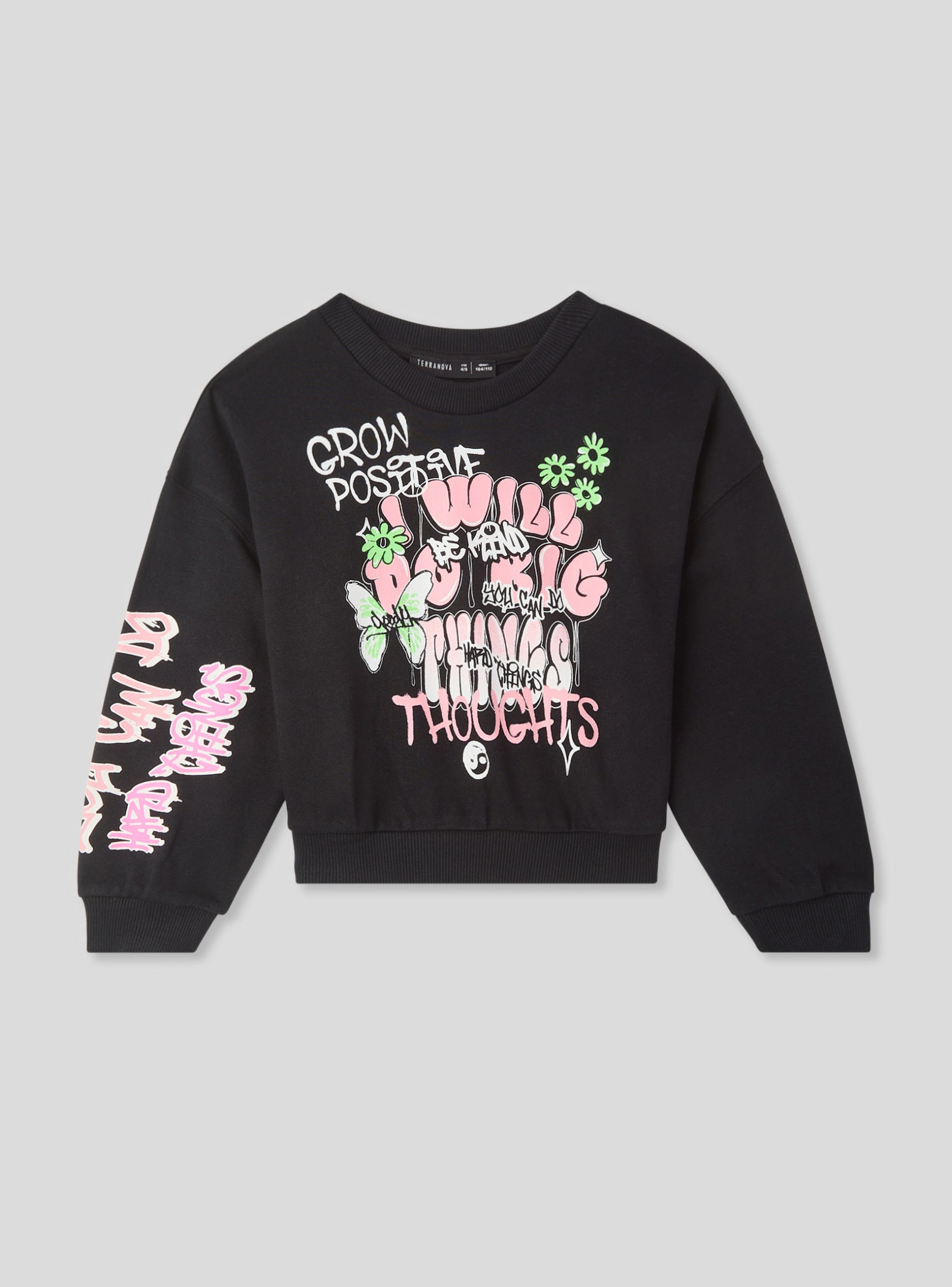 so_so Black Light cropped sweatshirt with graffiti-style print