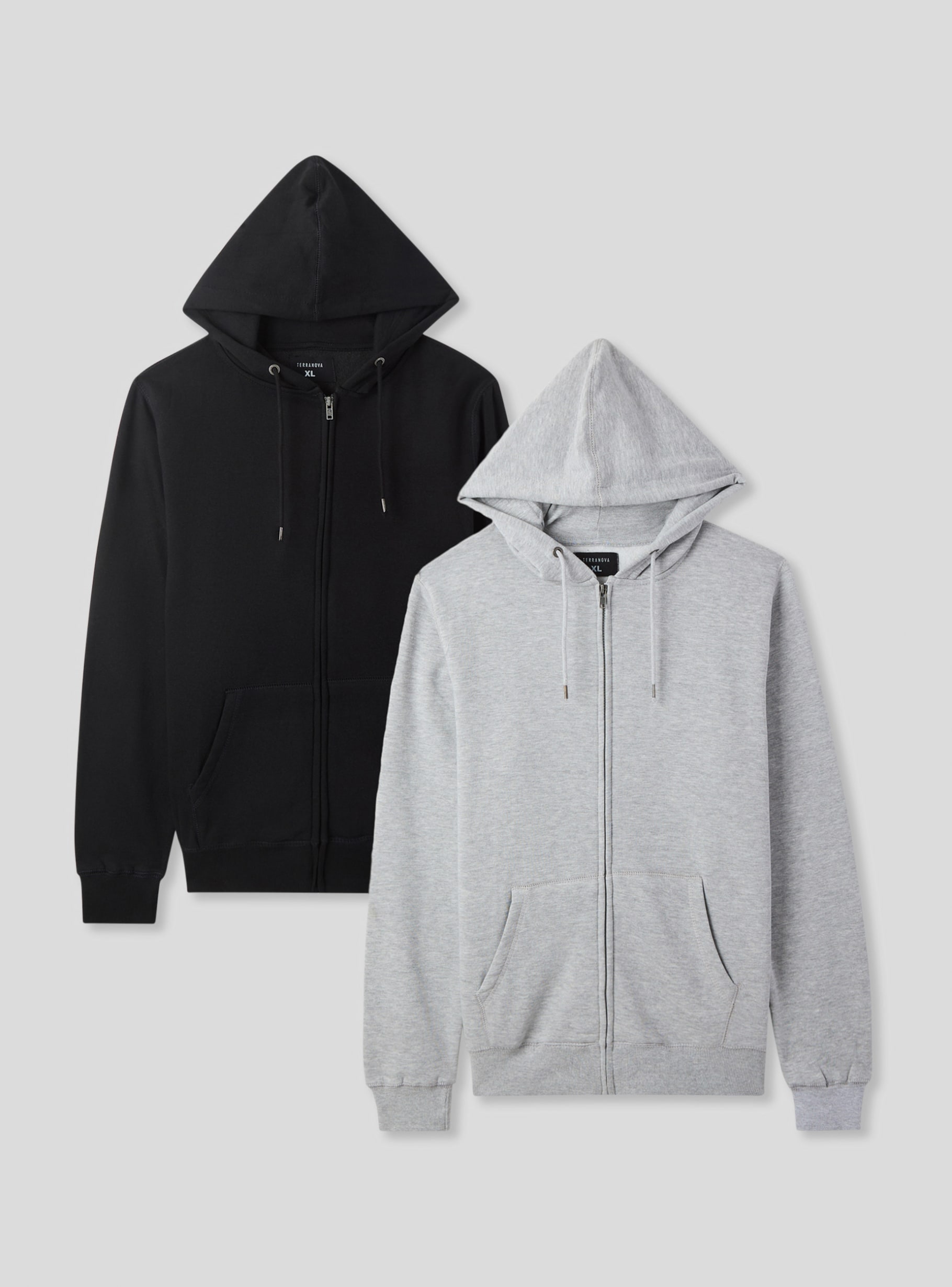 Var light grey melange Pack of 2 heavy hooded sweatshirts