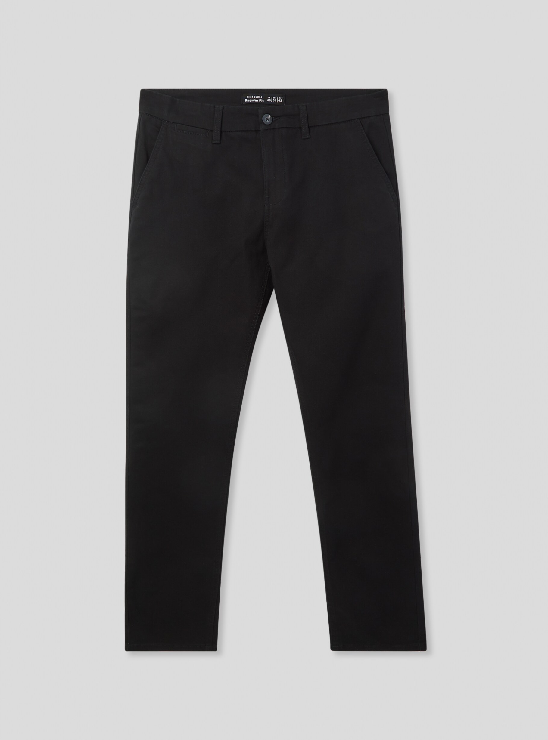 Black Plain regular chino trousers - Buy Online | Terranova