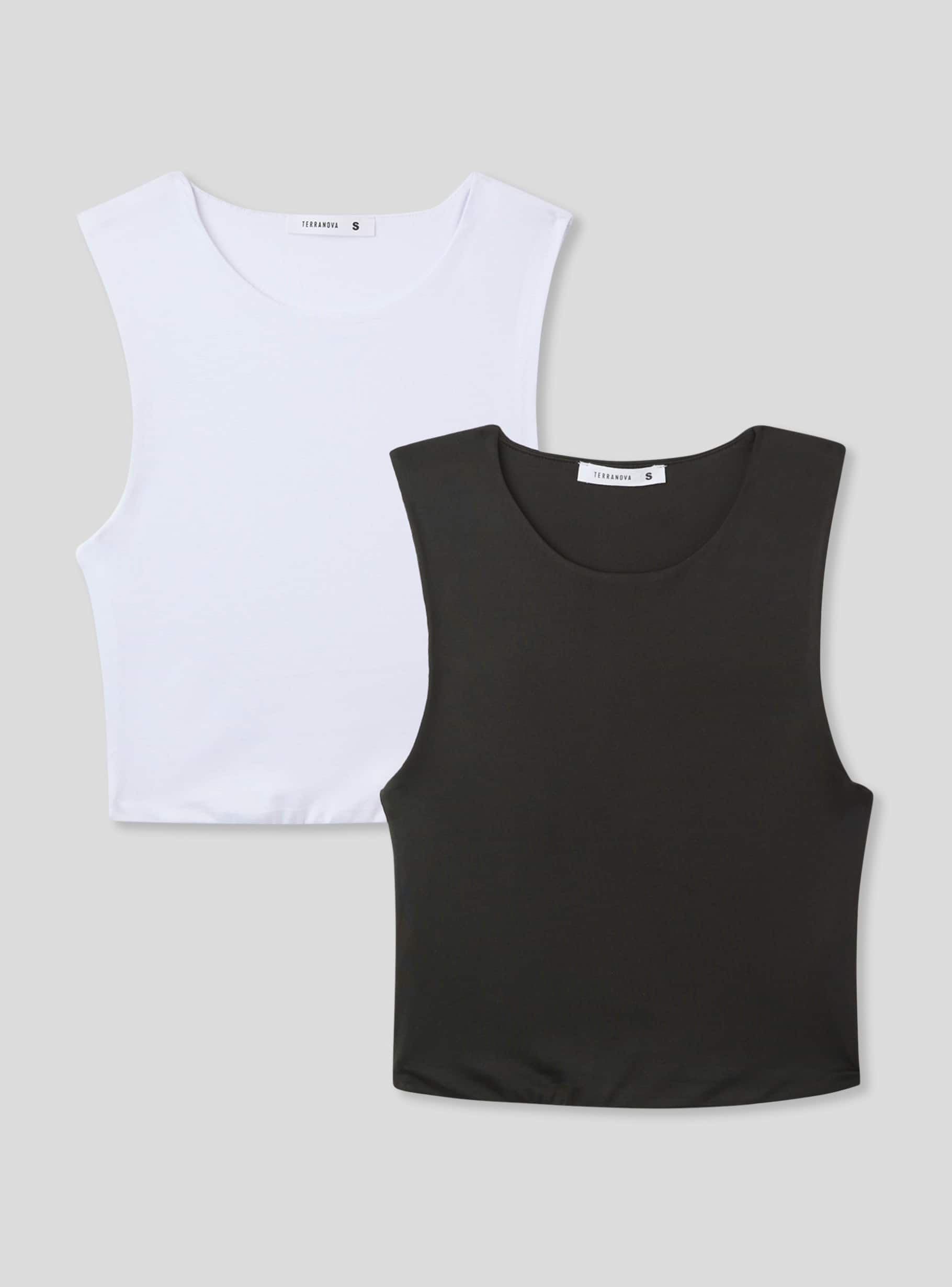 Var black 'Pack of 2 stretchy tops in solid colour' - Buy
