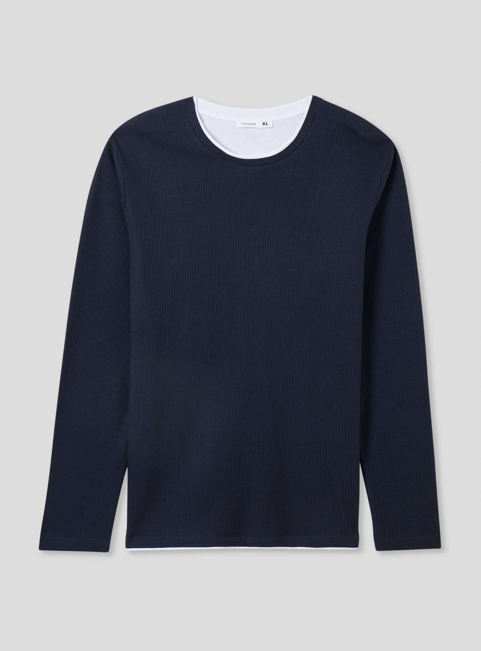 Blue navy Long-sleeved double-layered shirt - Buy Online