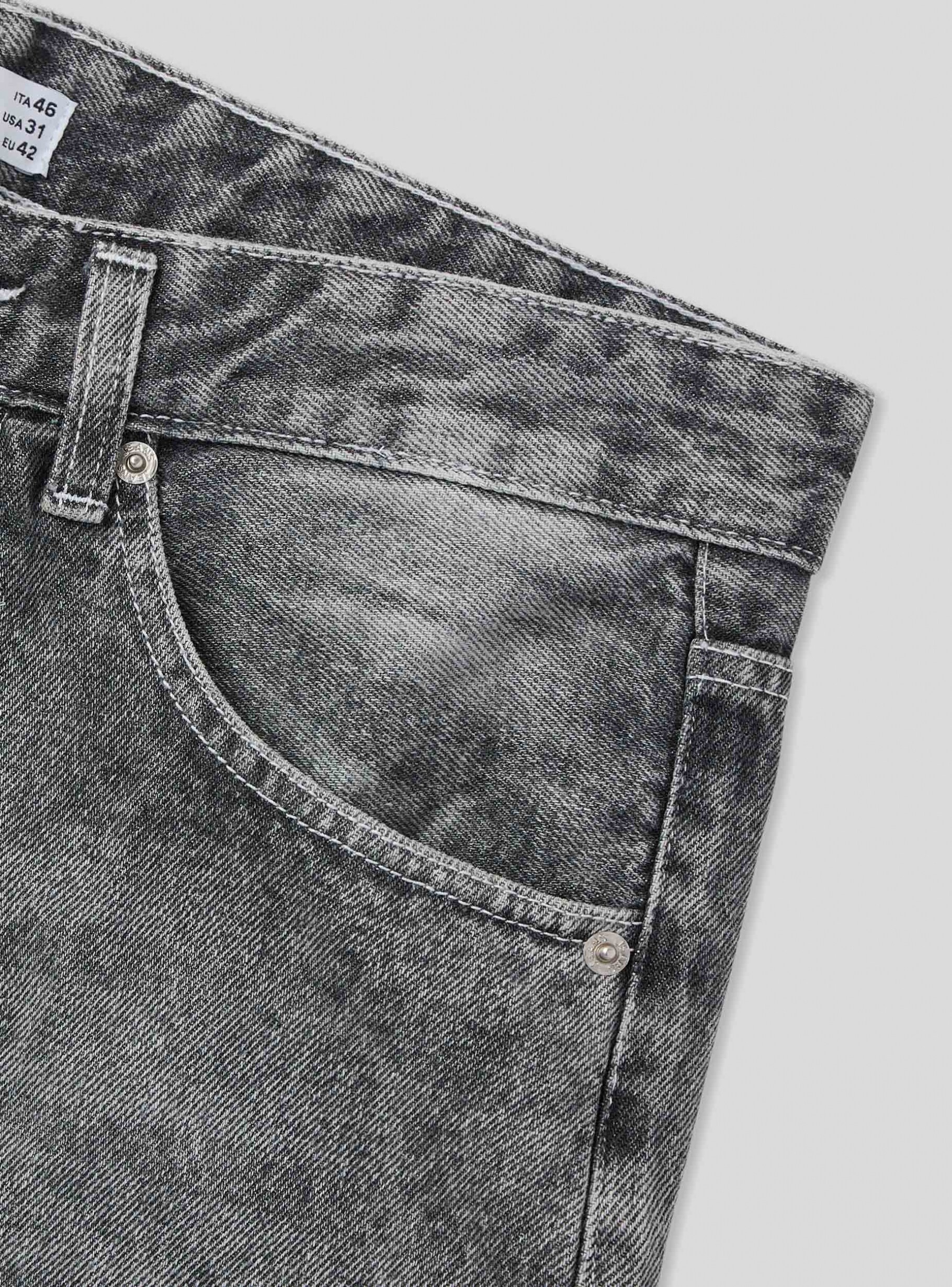 【BAON】Tush Summer Gray Wash Denim Pants SHAN BAO Summer Brand New Men's Straight Loose Thin Jeans