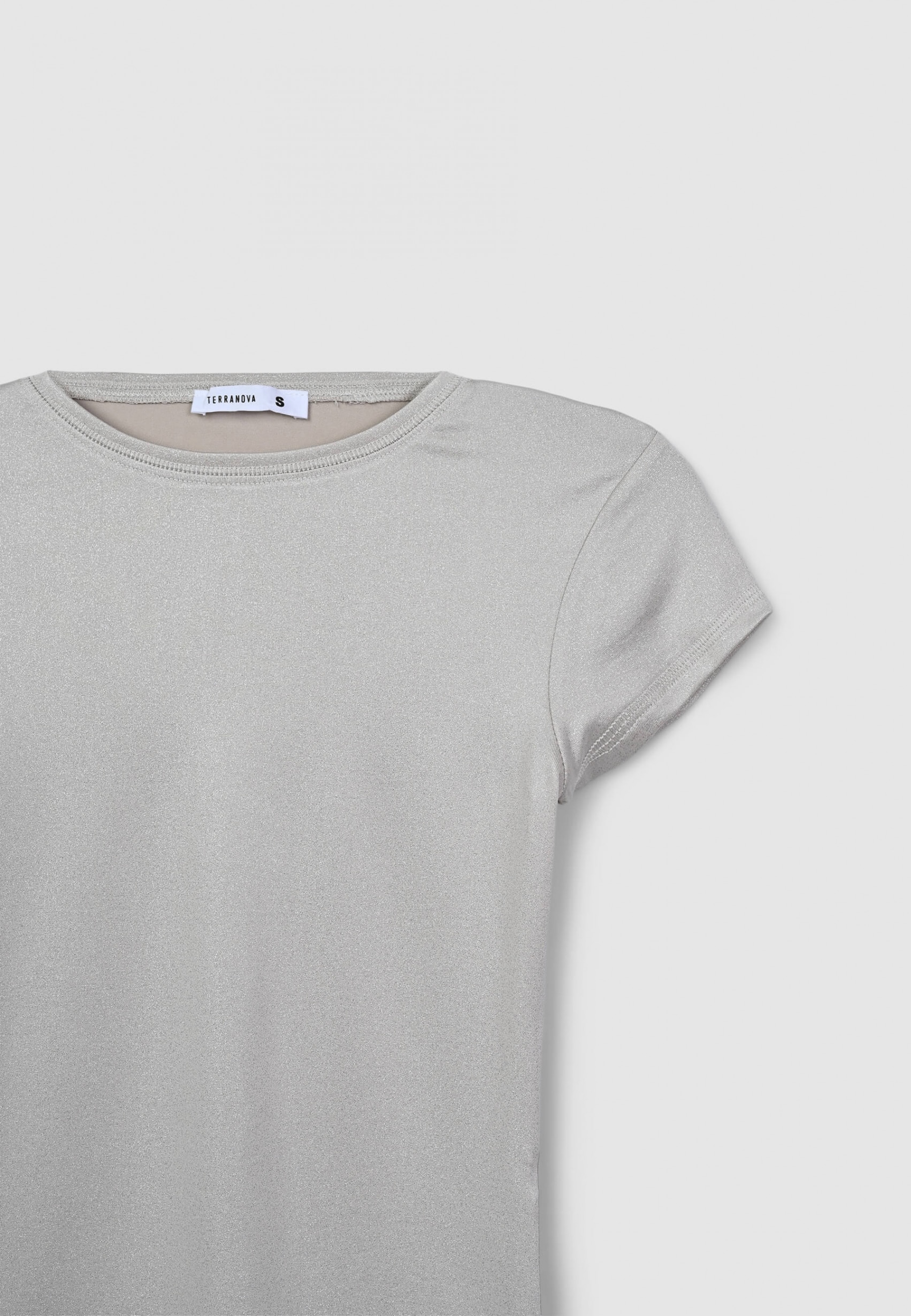 【再入荷】 stretch Shiny grey pearl Var T-shirt Terranova | Online Buy - トップス
