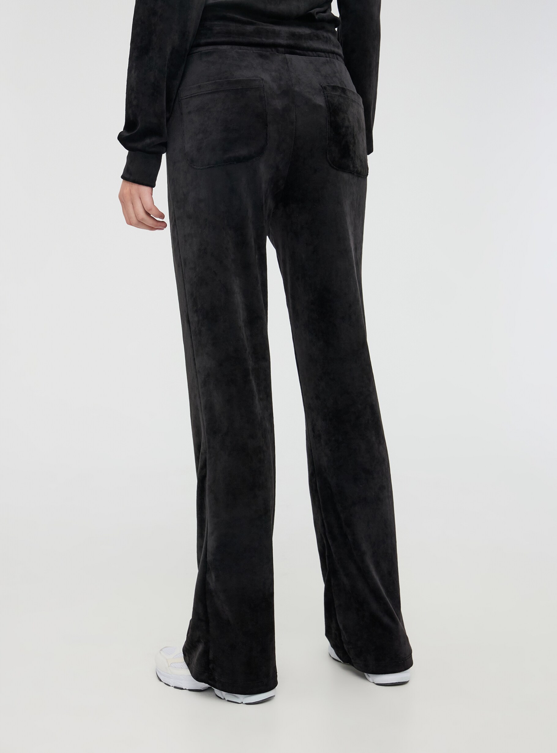 Black Chenille flared tracksuit bottoms Buy Online Terranova