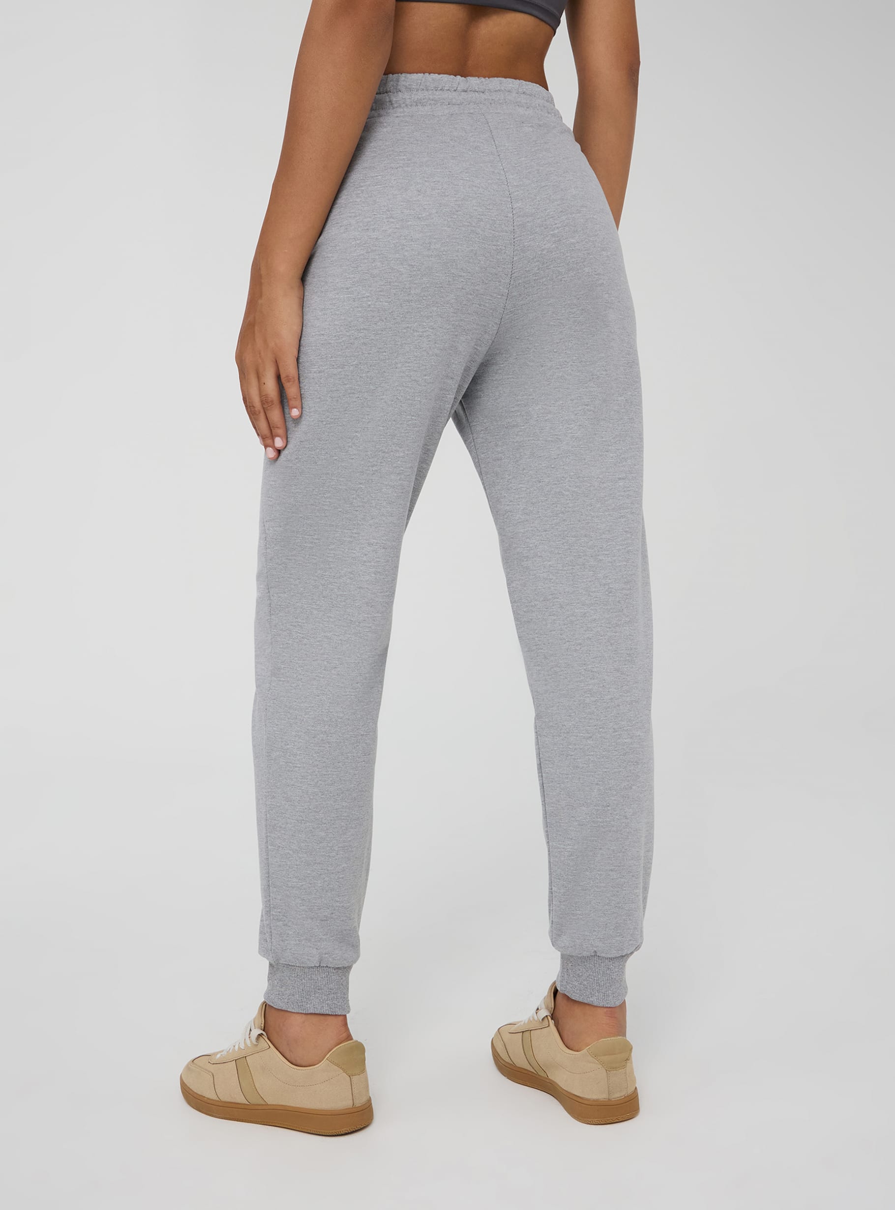 Grey High waisted tracksuit bottoms with a drawstring Buy Online Terranova