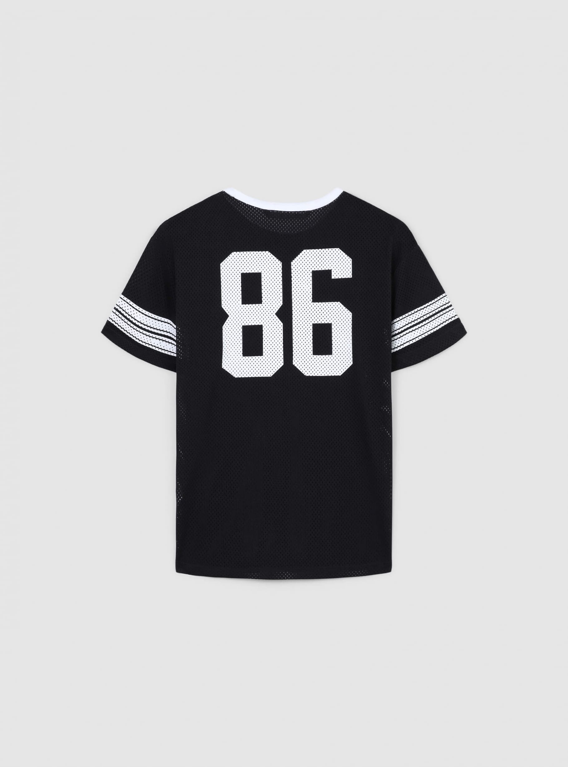 Black Mesh T-shirt with sports print - Buy Online | Terranova