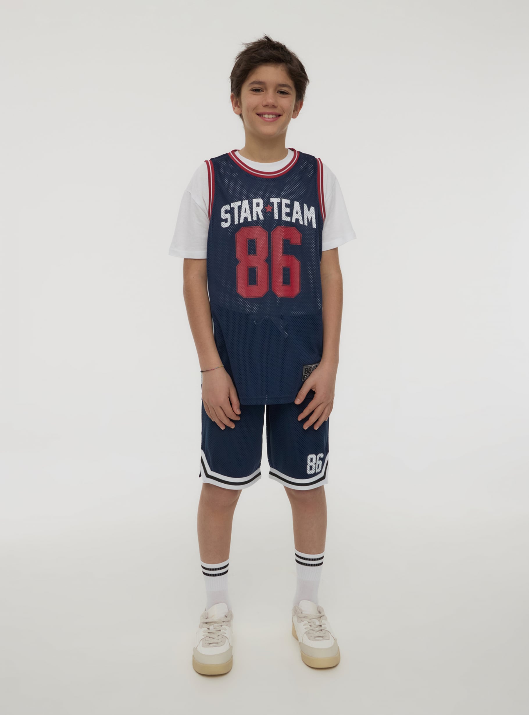 Blue Basketball-style mesh shorts - Buy Online | Terranova