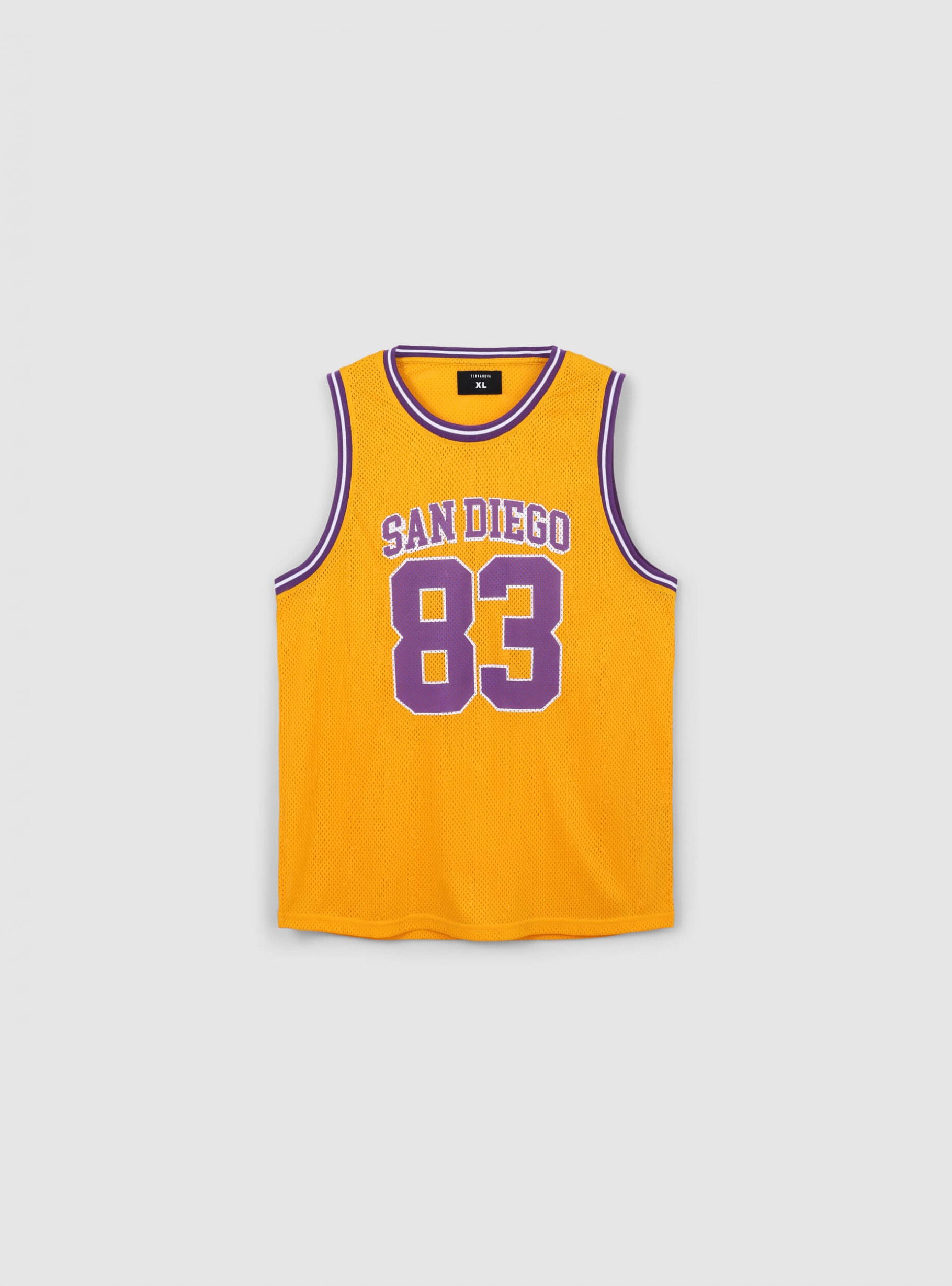 Yellow sun Basket mesh tank top with print - Buy Online