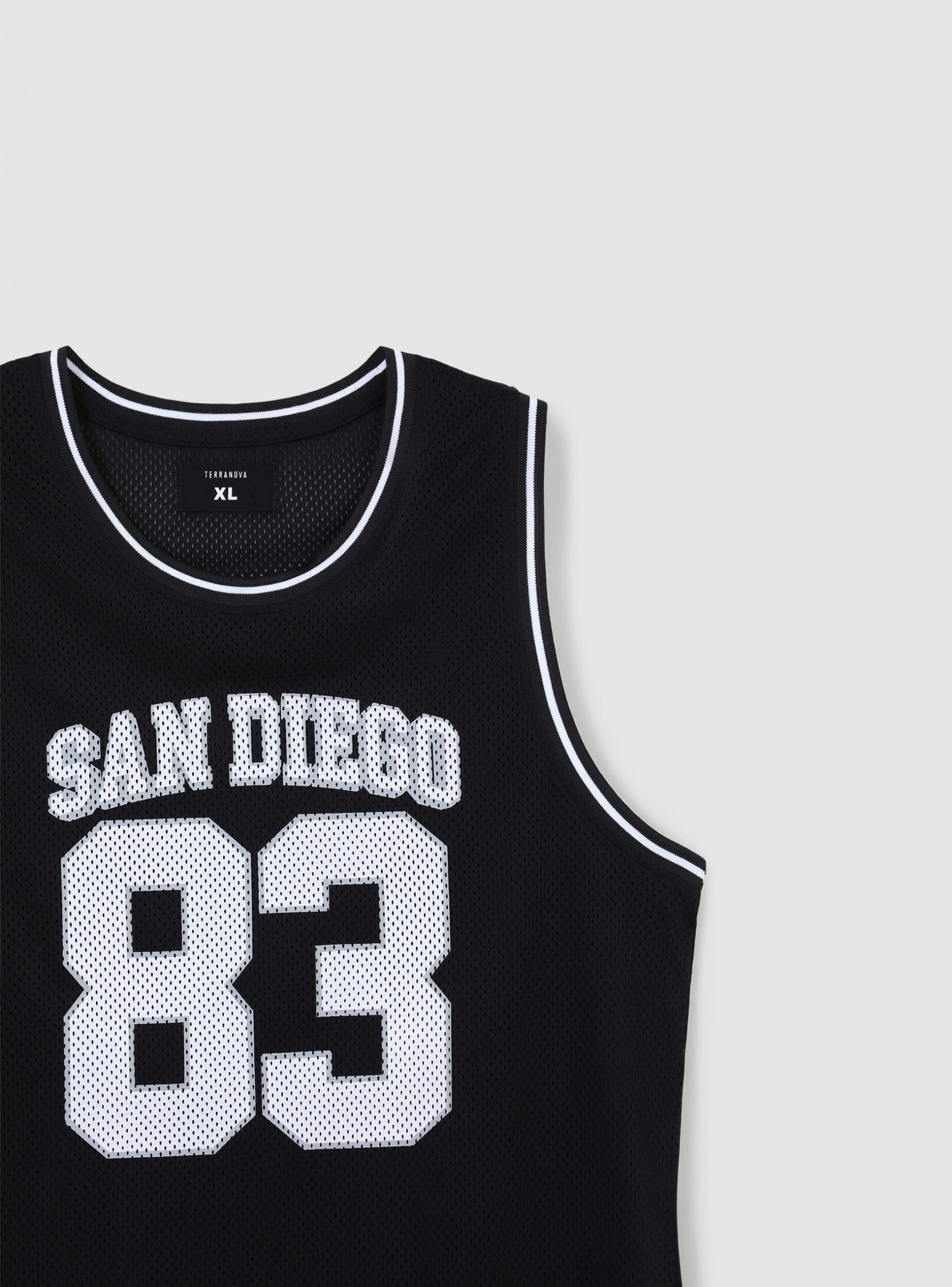 Black Basketball mesh tank top with print - Buy Online