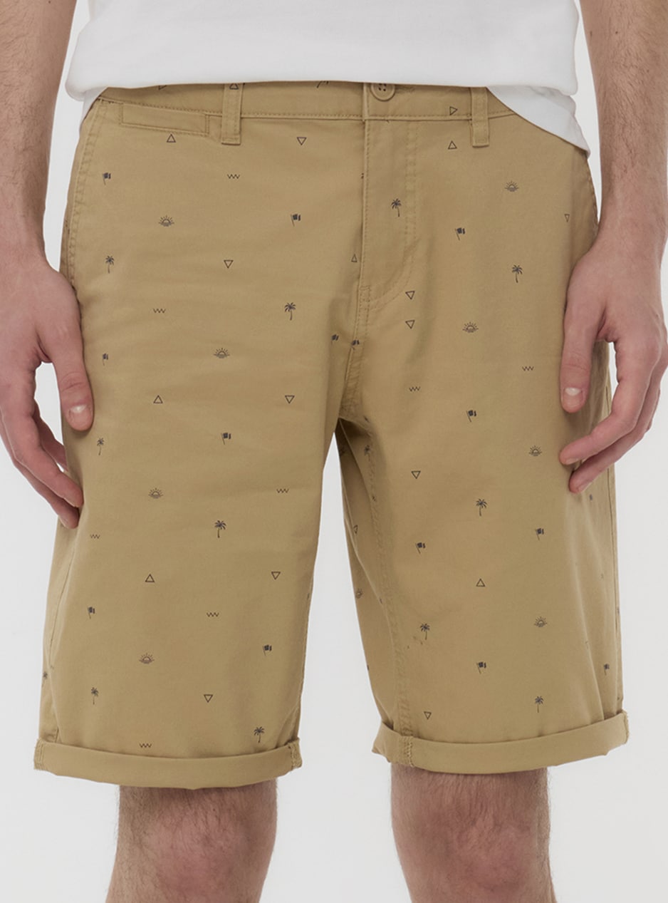Pantaloncini chino a microfantasia mare var beige chiaro Terranova