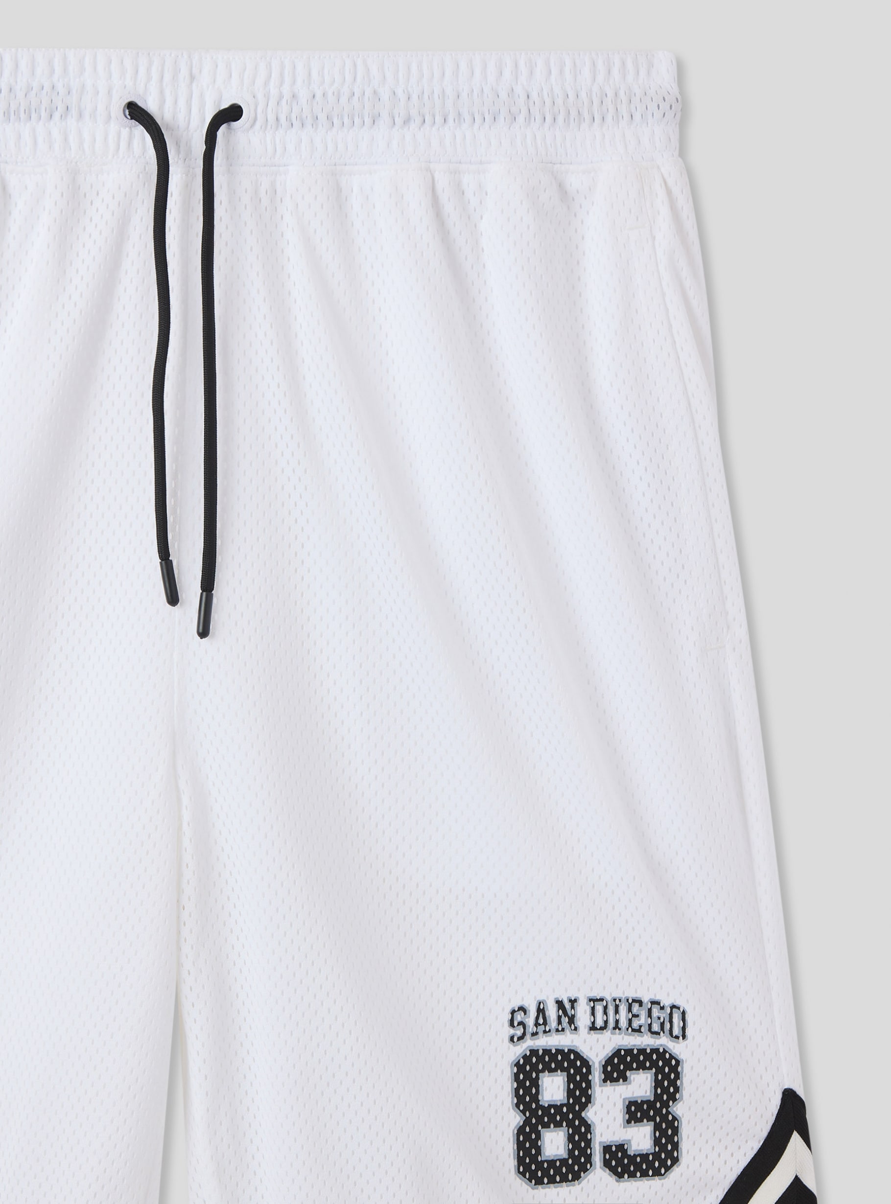 Optical white Basketball mesh bermuda shorts - Buy Online