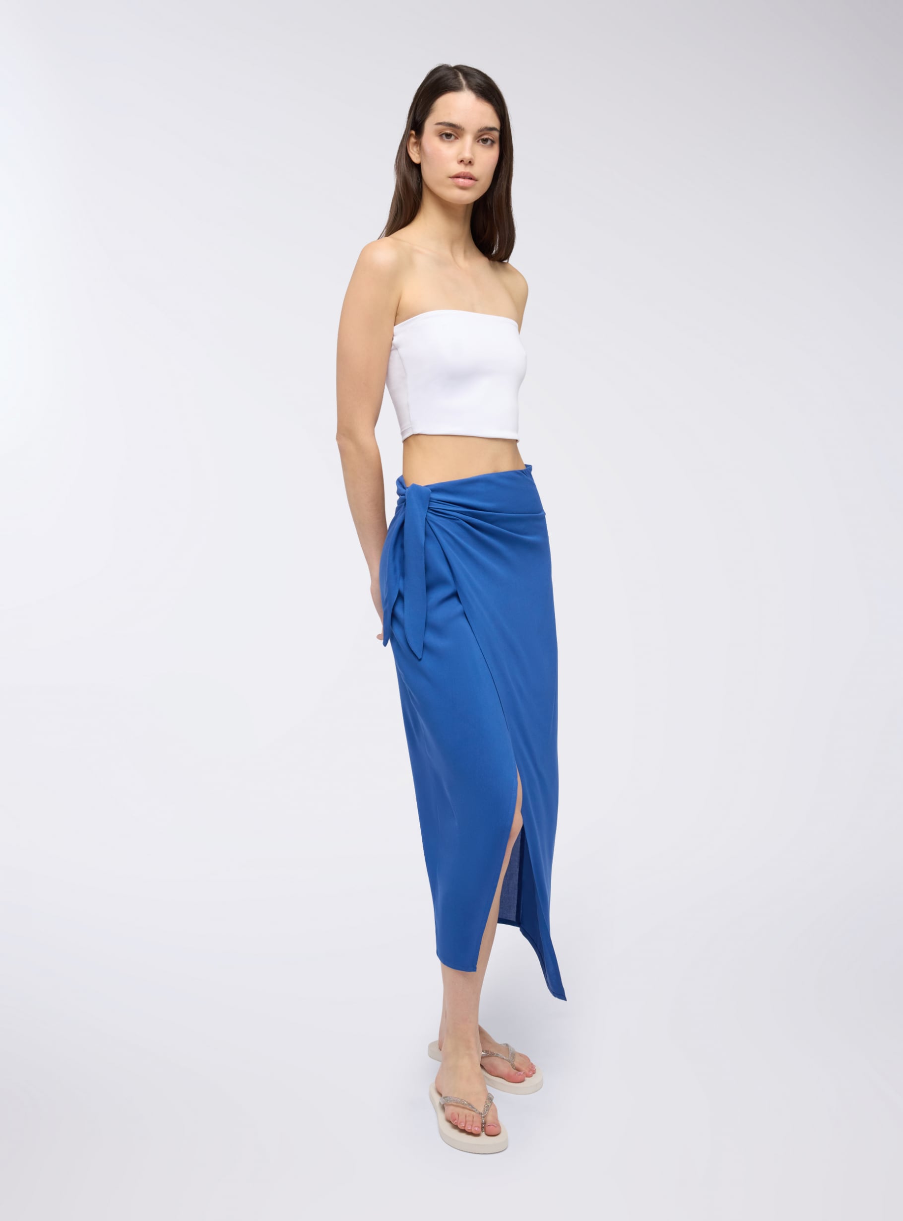 Pareo Gonna Zebrata Con Nodo Gonna Lunga Pareo Con Nodo Blu Terranova