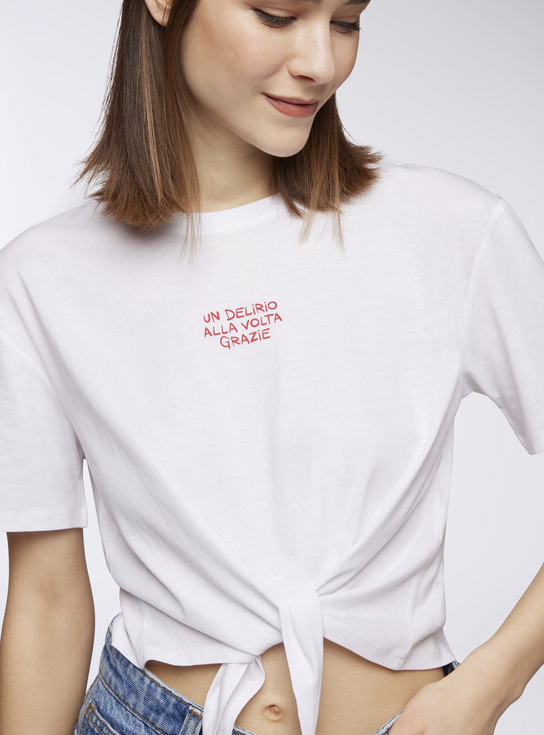 ★MIM the wardrobe★ DEAR WORLD LOVE Crop T-Shirt White MW25 The World is Yours Tee White – DANCER