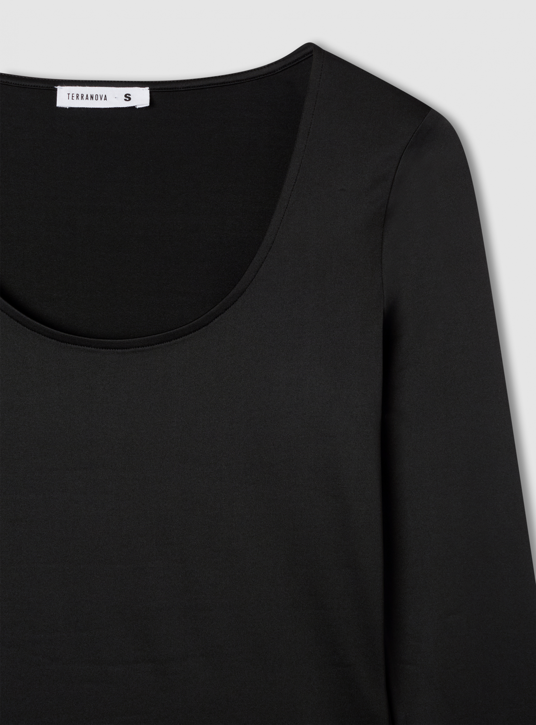 Maglia Classica Con Gheroni Di Mesh, Scollo A Girocollo E Maniche Lunghe, Nero | Ulla Popken - Foto 2