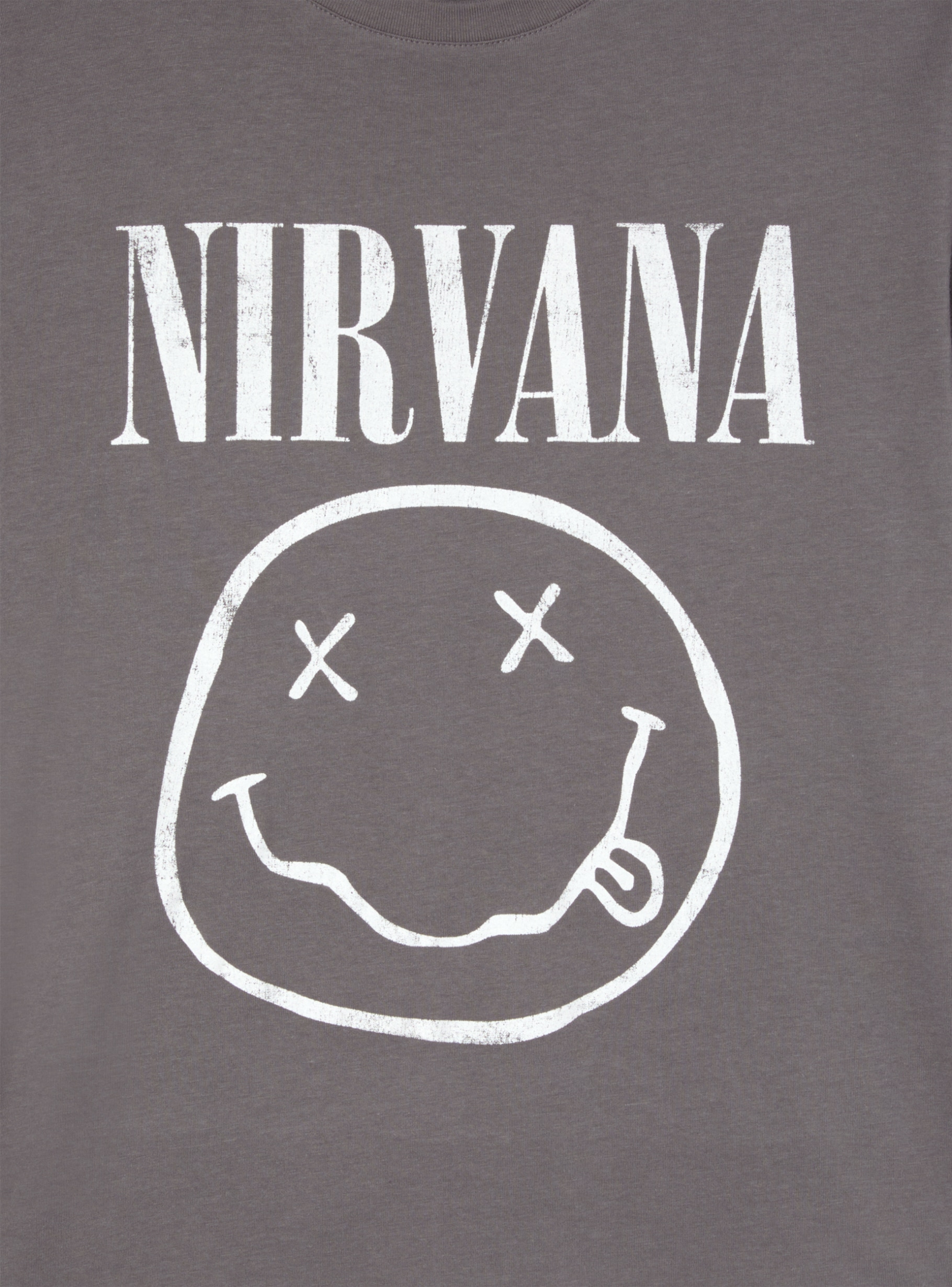 Grey dark Wide Nirvana® print T-shirt - Buy Online | Terranova
