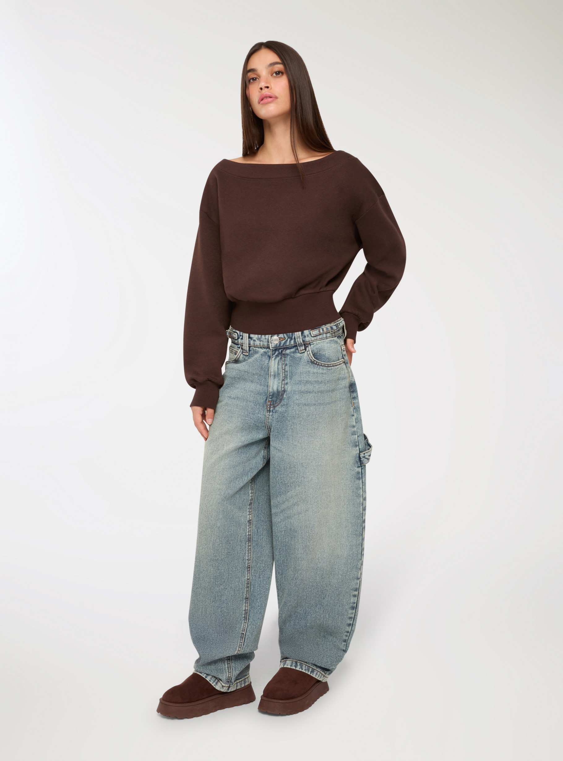 Middle blue denim Balloon carpenter jeans - Buy Online