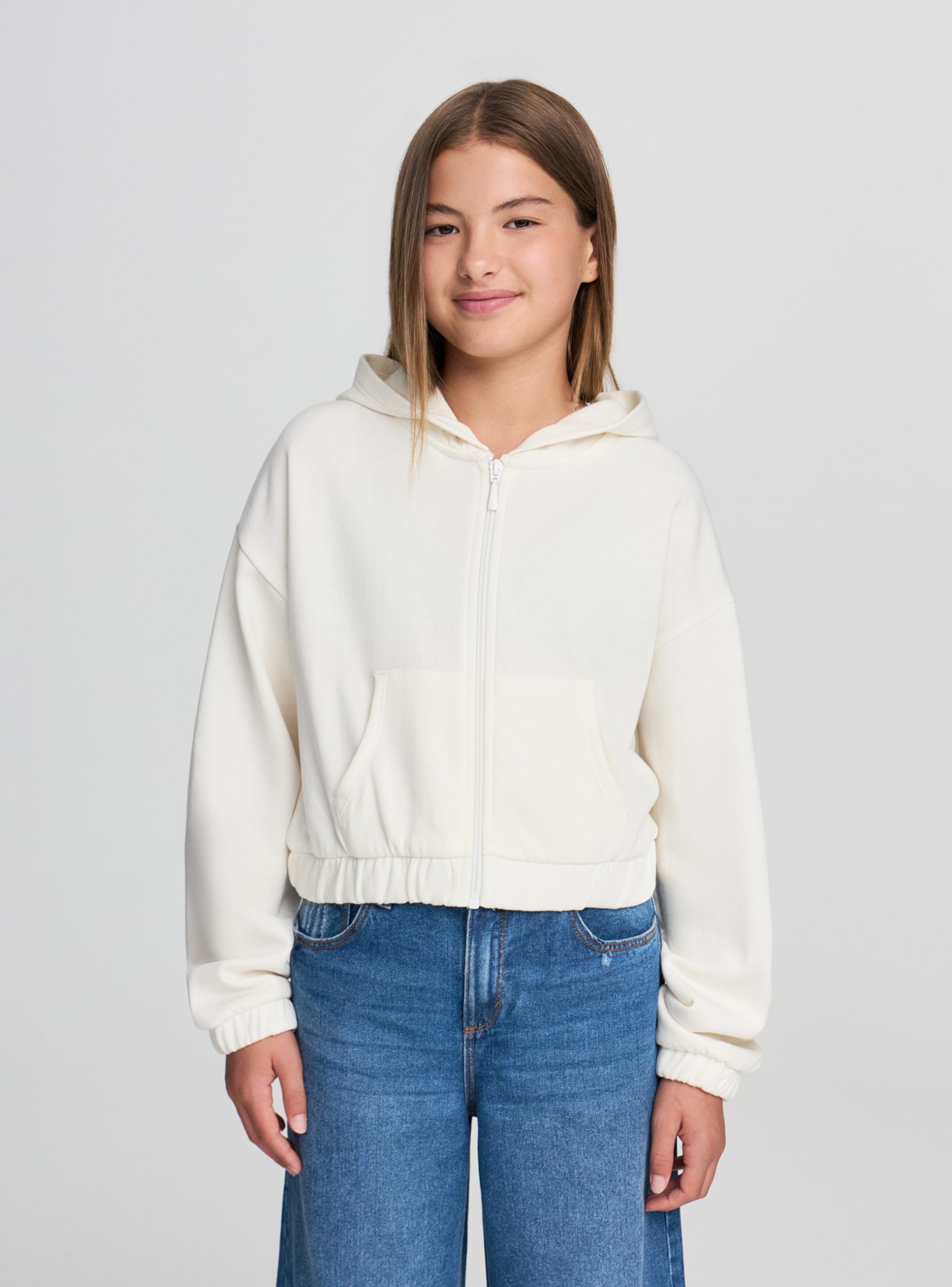 トップス chalayan wool cropped hoodie White wool Cropped hoodie with zip - Buy Online | Terranova