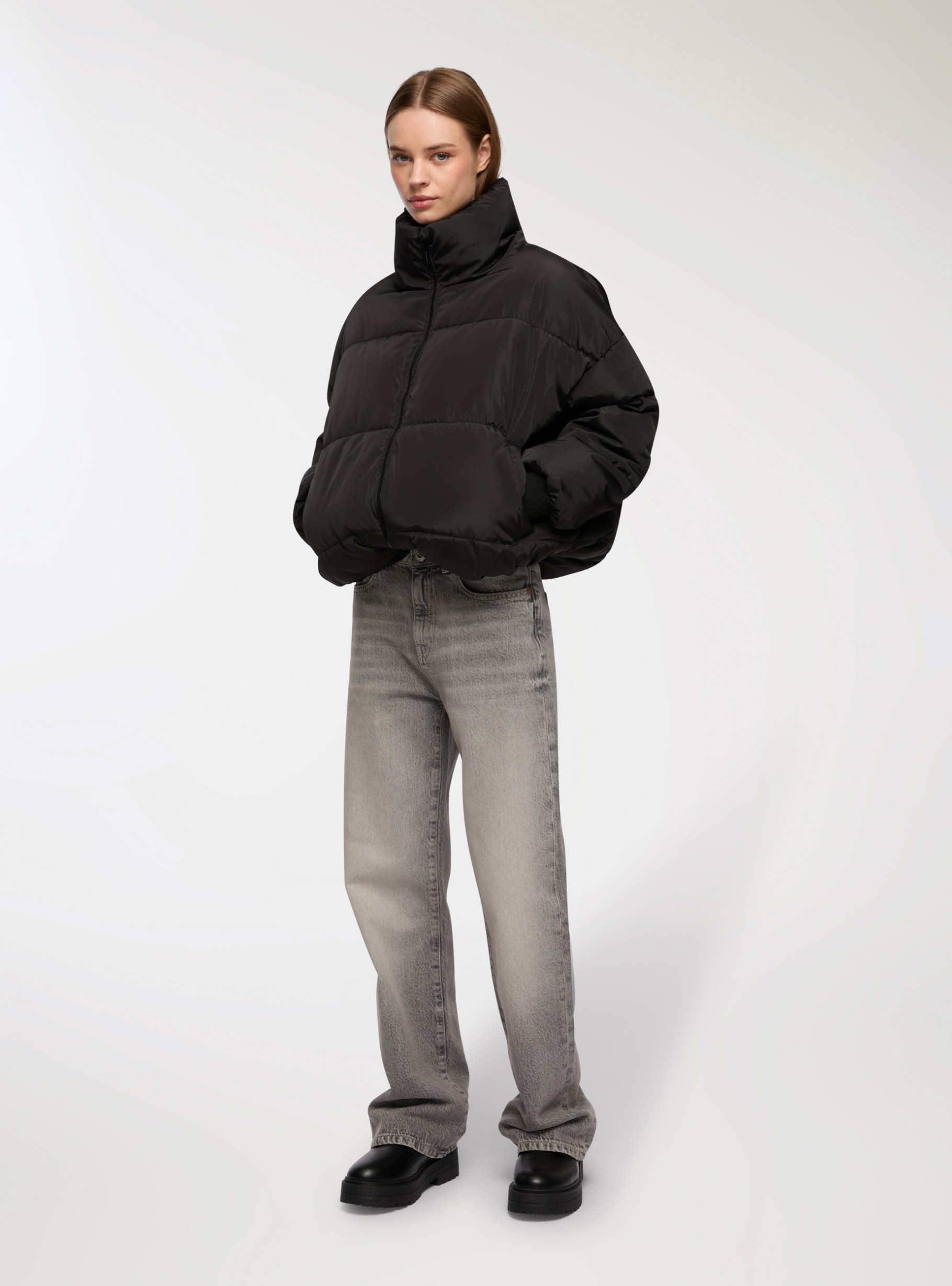 ENOF over size jacket サイズM Black Oversized jacket with high collar - Buy Online | Terranova