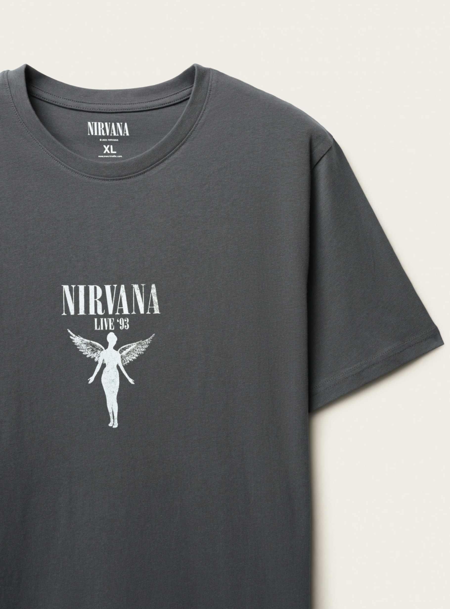 643 glamb NY stadium JKT リバーシブル　Nirvana Gunmetal grey Nirvana® print T-shirt front/back - Buy Online
