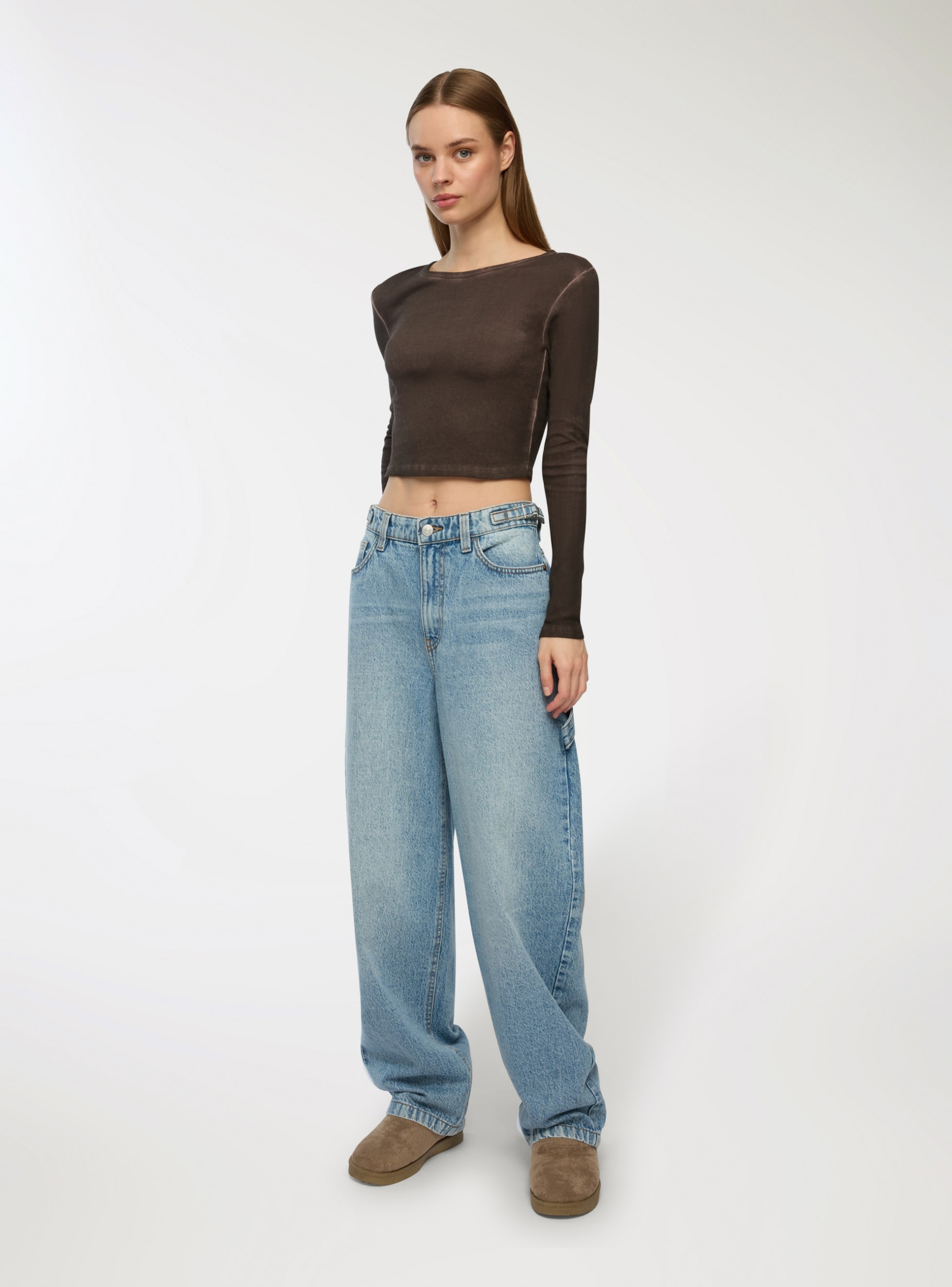 Middle blue denim Balloon carpenter jeans - Buy Online