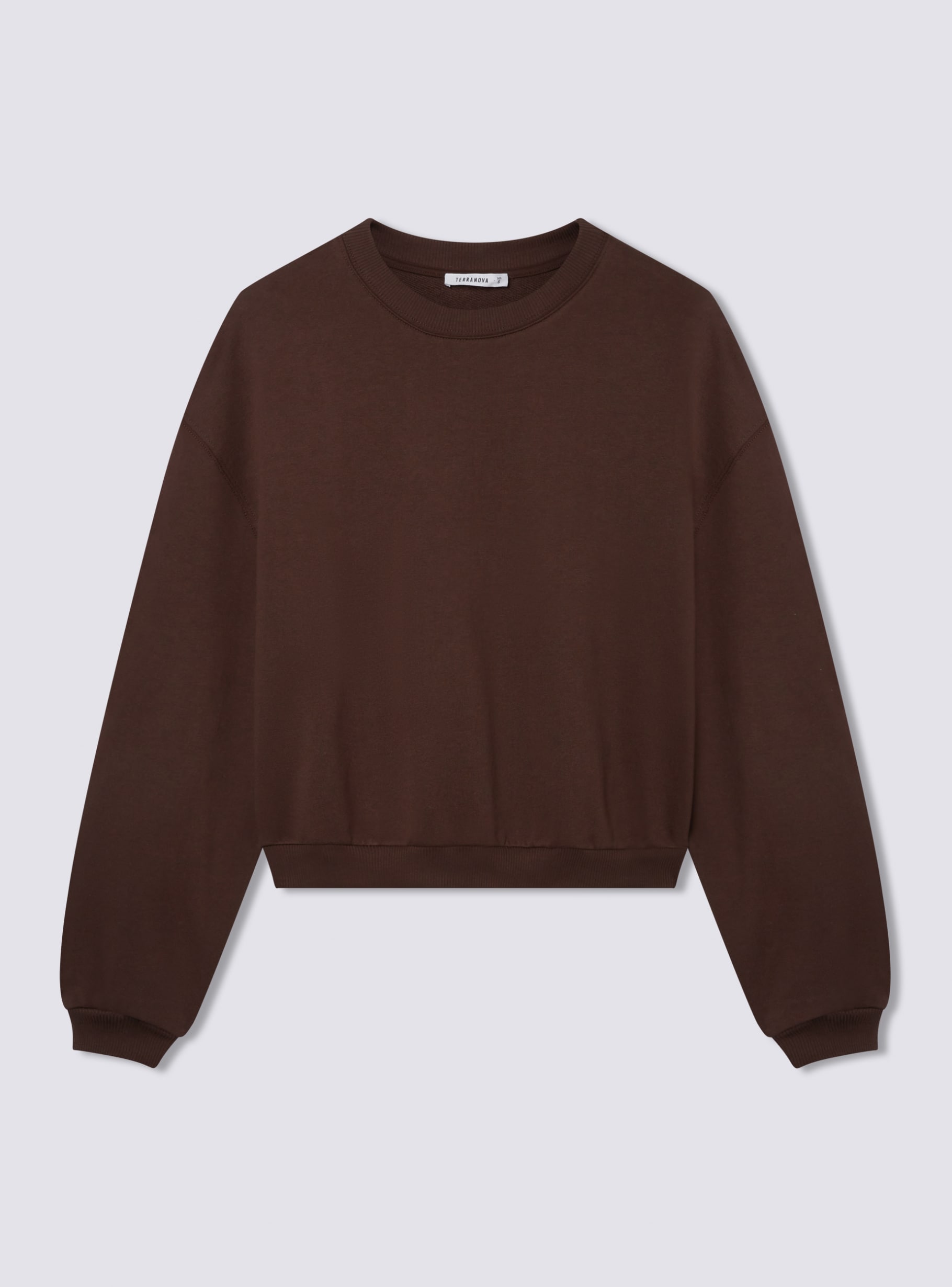 ★ ★ Women's Brown Hero Monologo Crewneck Short Brown Crop over sweatshirt without hood - Buy Online | Terranova