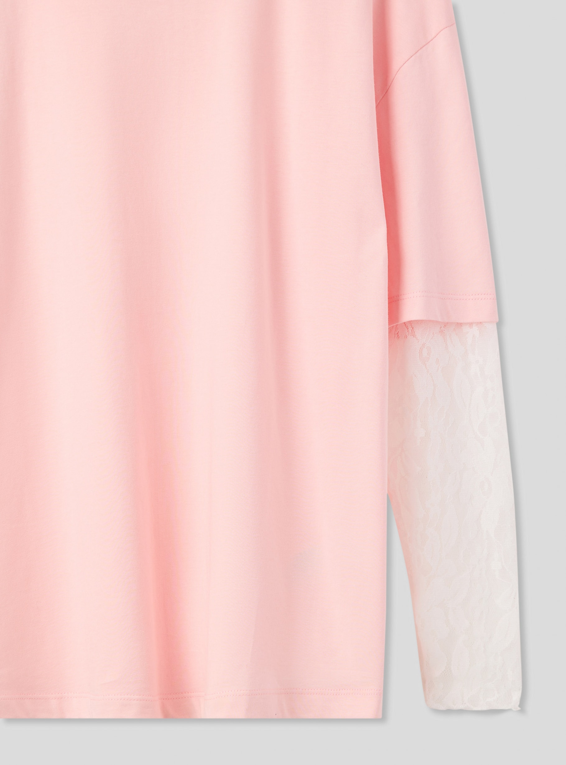 Pink Long-sleeve lace t-shirt - Buy Online | Terranova